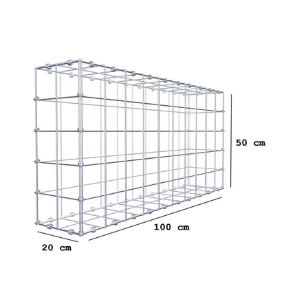 Gabion 100 cm x 50 cm x 20 cm (L x H x P), mailles 10 x 10 cm, anneau en spirale