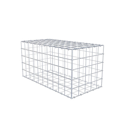 Gabion 100 cm x 50 cm x 50 cm (L x H x P), mailles 10 x 10 cm, anneau en spirale