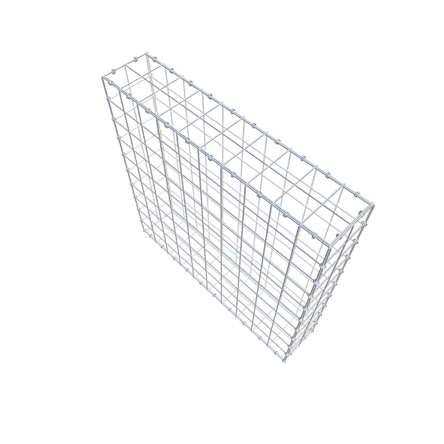 Gabion 100 cm x 100 cm x 20 cm (L x H x P), mailles 10 x 10 cm, anneau en spirale