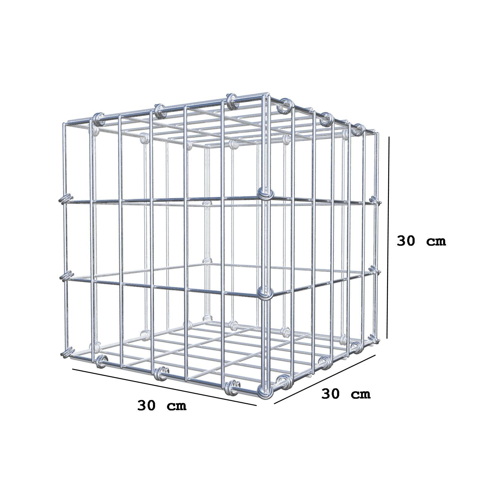 Gabione 30 cm x 30 cm x 30 cm (L x H x T), Maschenweite 5 x 10 cm, Spiralring