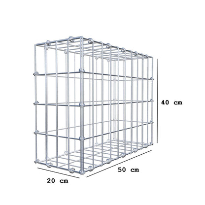 Gabion 50 cm x 40 cm x 20 cm (L x H x D), maskstorlek 5 x 10 cm, spiralring