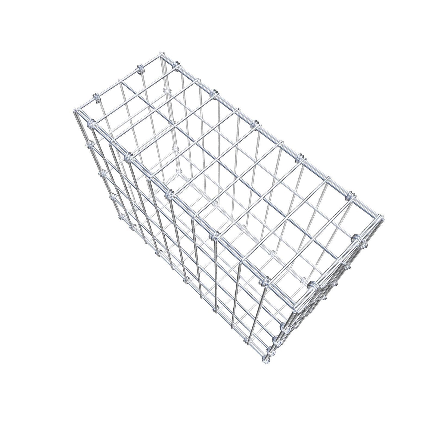Gabion 50 cm x 40 cm x 20 cm (L x H x D), maskstorlek 5 x 10 cm, spiralring
