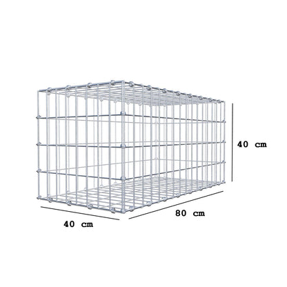 Gabion 80 cm x 40 cm x 40 cm (L x H x D), mesh size 5 x 10 cm, spiral ring