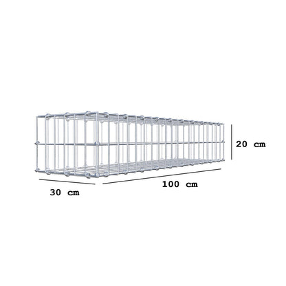 Schanskorf 100 cm x 20 cm x 30 cm (L x H x D), maaswijdte 5 x 10 cm, spiraalring