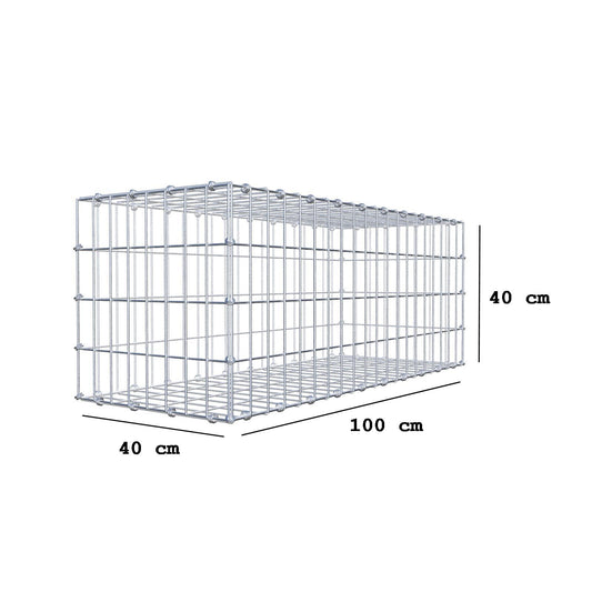 Gabion 100 cm x 40 cm x 40 cm (L x H x D), maskestørrelse 5 x 10 cm, spiralring