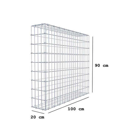 Gabion 100 cm x 90 cm x 20 cm (L x H x P), mailles 5 x 10 cm, anneau en spirale