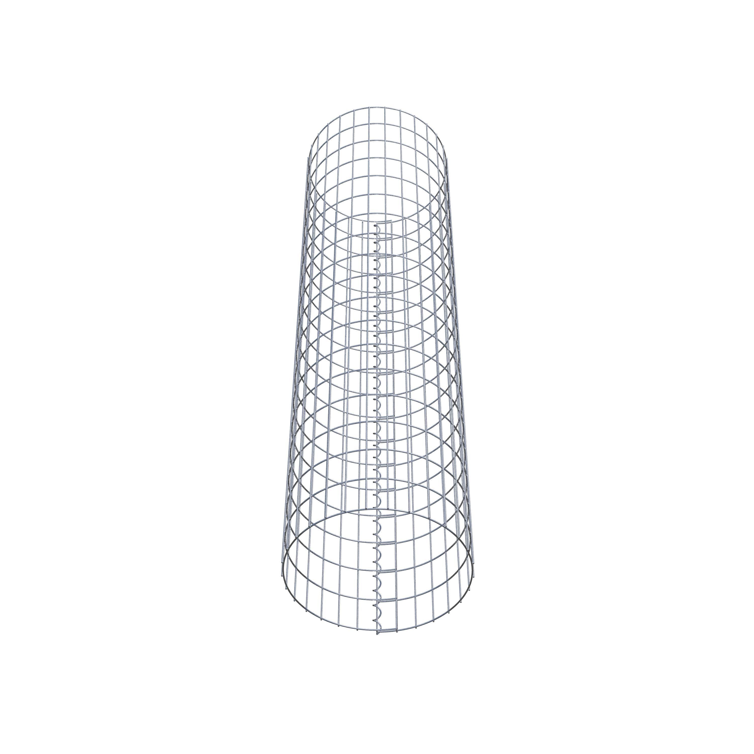 Coluna de gabião com diâmetro de 47 cm, malha redonda de 5 x 10 cm