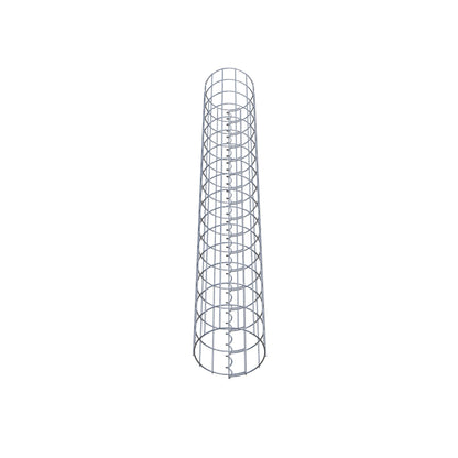 Colonna gabbionata rotonda 22 cm di diametro, 160 cm di altezza, maglia 5 cm x 10 cm