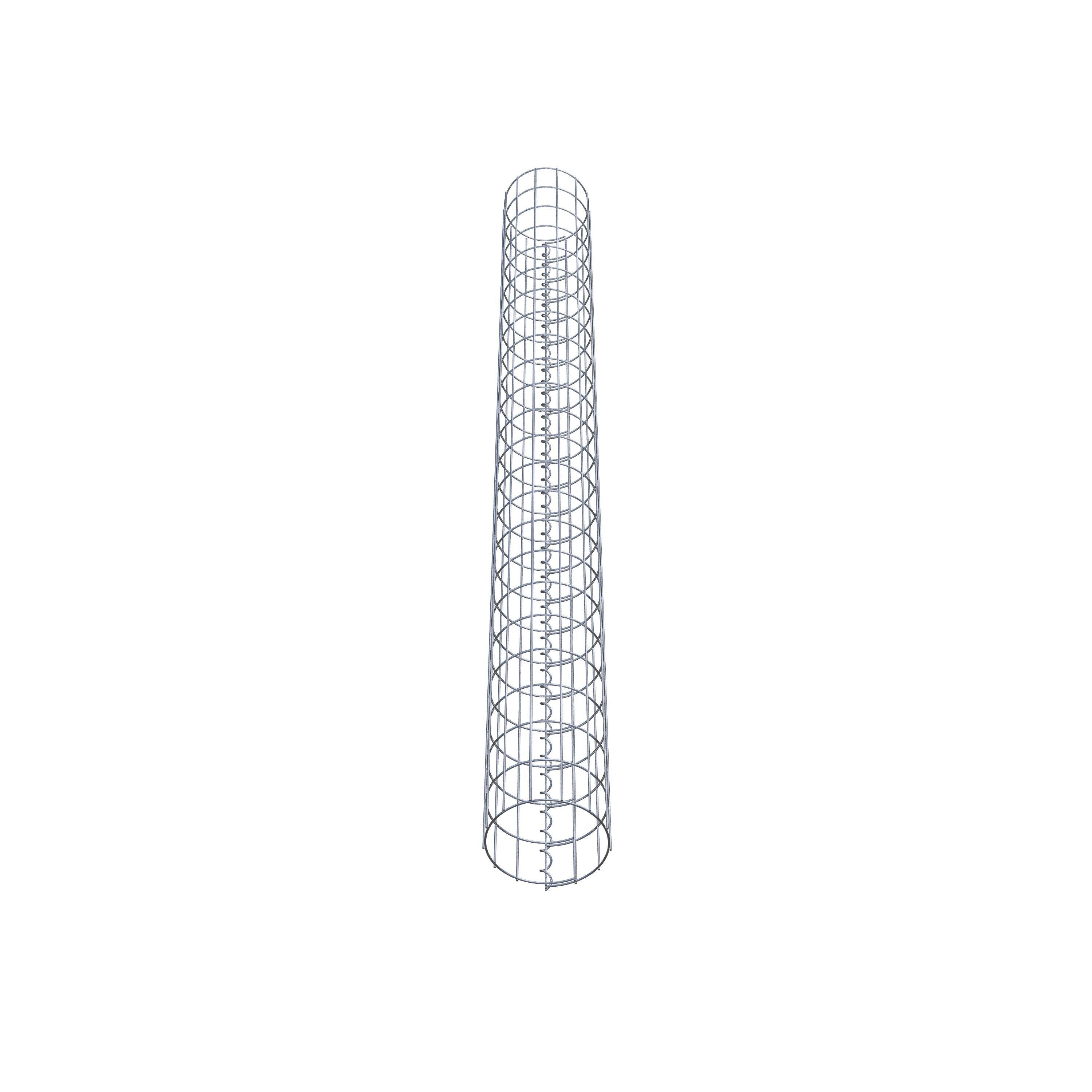 Coluna de gabião redonda 22 cm de diâmetro, 230 cm de altura, malhagem 5 cm x 10 cm