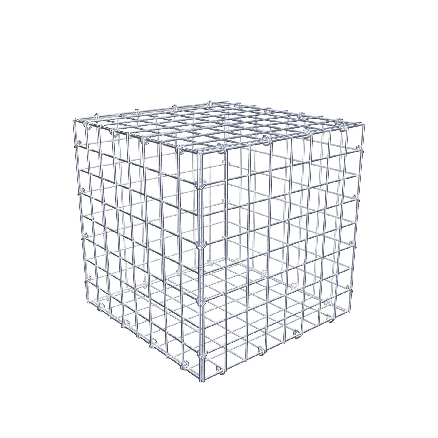 Gabion 40 cm x 40 cm x 40 cm (L x H x P), mailles 5 cm x 5 cm, anneau en C