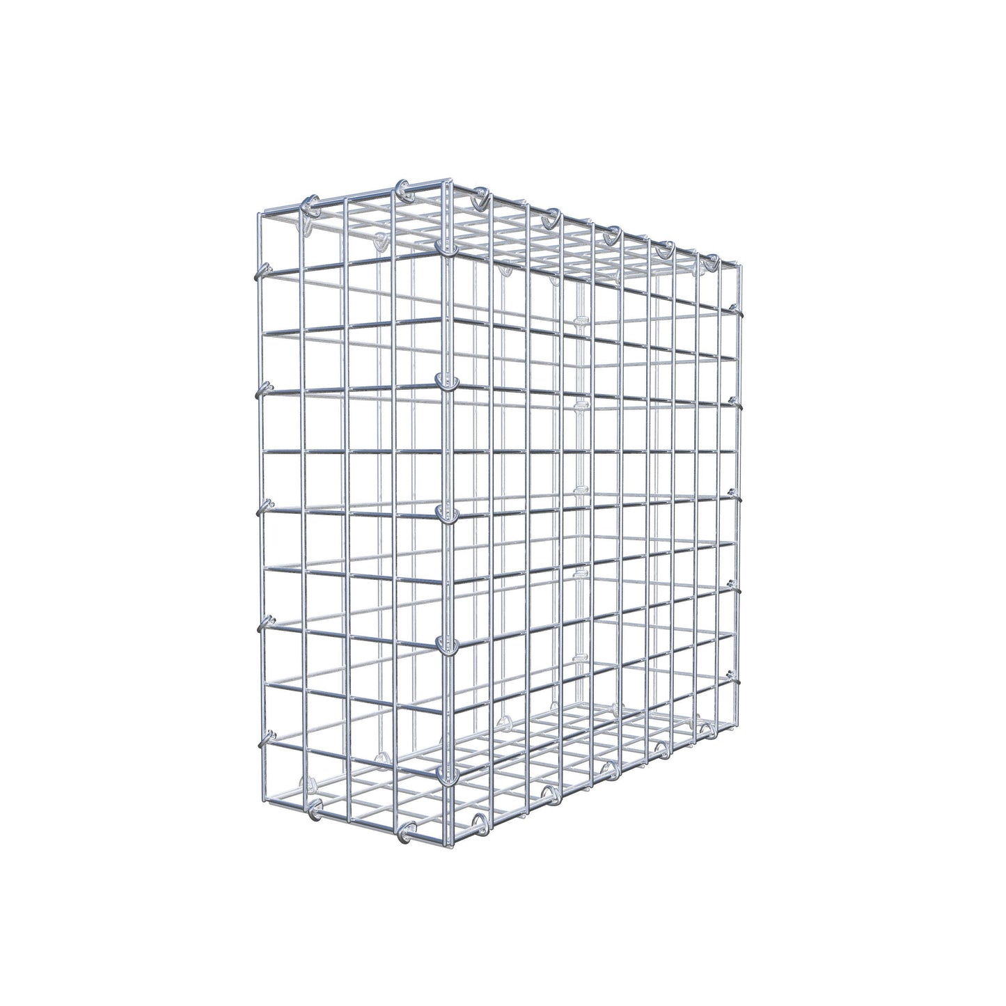 Gabion 50 cm x 50 cm x 20 cm (L x H x P), mailles 5 cm x 5 cm, anneau en C