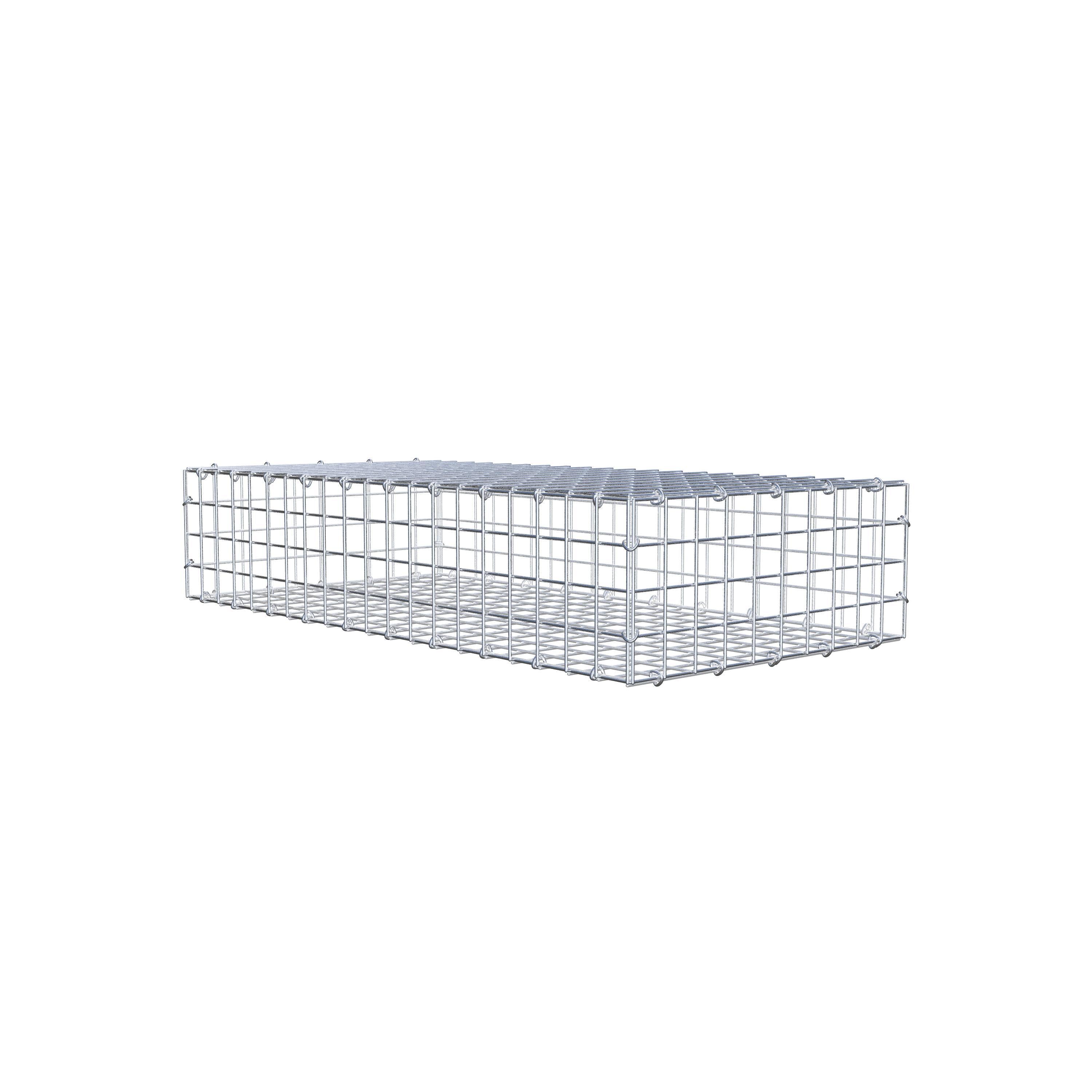 Gabione 100 cm x 20 cm x 50 cm (L x H x T), Maschenweite 5 cm x 5 cm, C-Ring