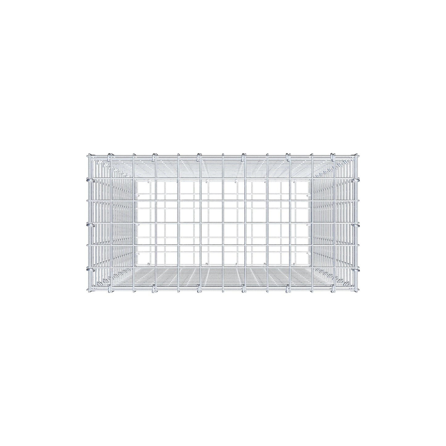 Gabion 100 cm x 60 cm x 30 cm (L x H x D), maskestørrelse 5 cm x 5 cm, C-ring