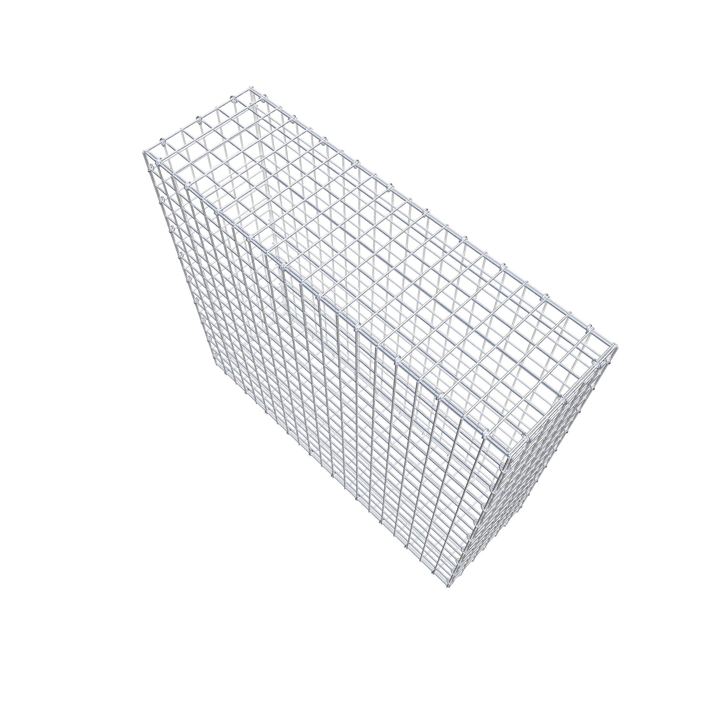 Gabion 100 cm x 90 cm x 30 cm (L x H x P), mailles 5 cm x 5 cm, anneau en C