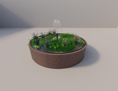 Gabion verhoogde vijver rond, buitendiameter 382 cm, hoogte 80 cm, maaswijdte 5 x 5 cm, wanddikte 15 cm