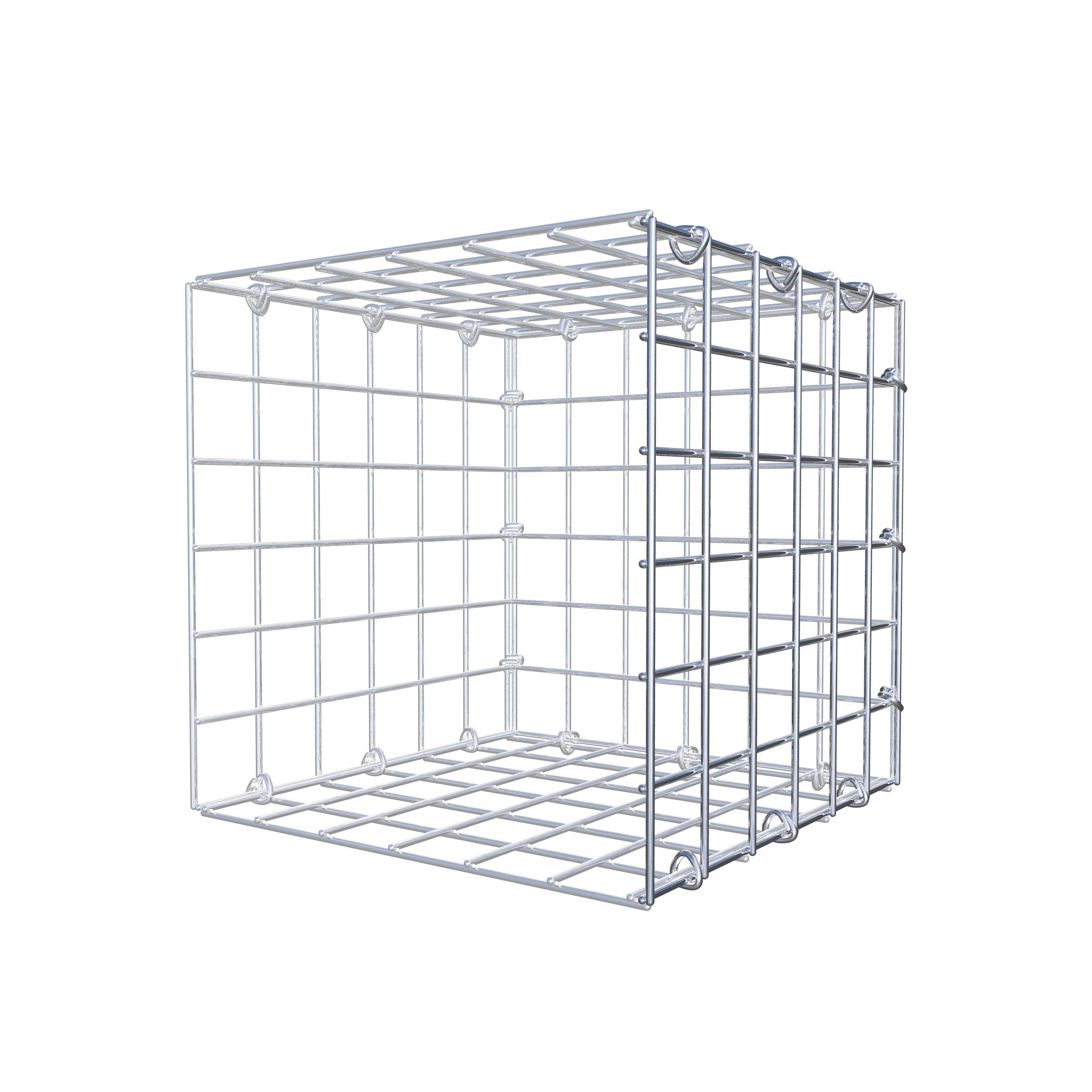 Mounted gabion type 2 30 cm x 30 cm x 30 cm (L x H x D), mesh size 5 cm x 5 cm, C-ring