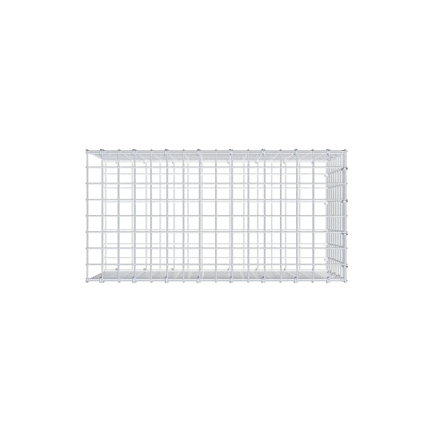 Monteret gabion type 2 80 cm x 40 cm x 40 cm (L x H x D), maskestørrelse 5 cm x 5 cm, C-ring