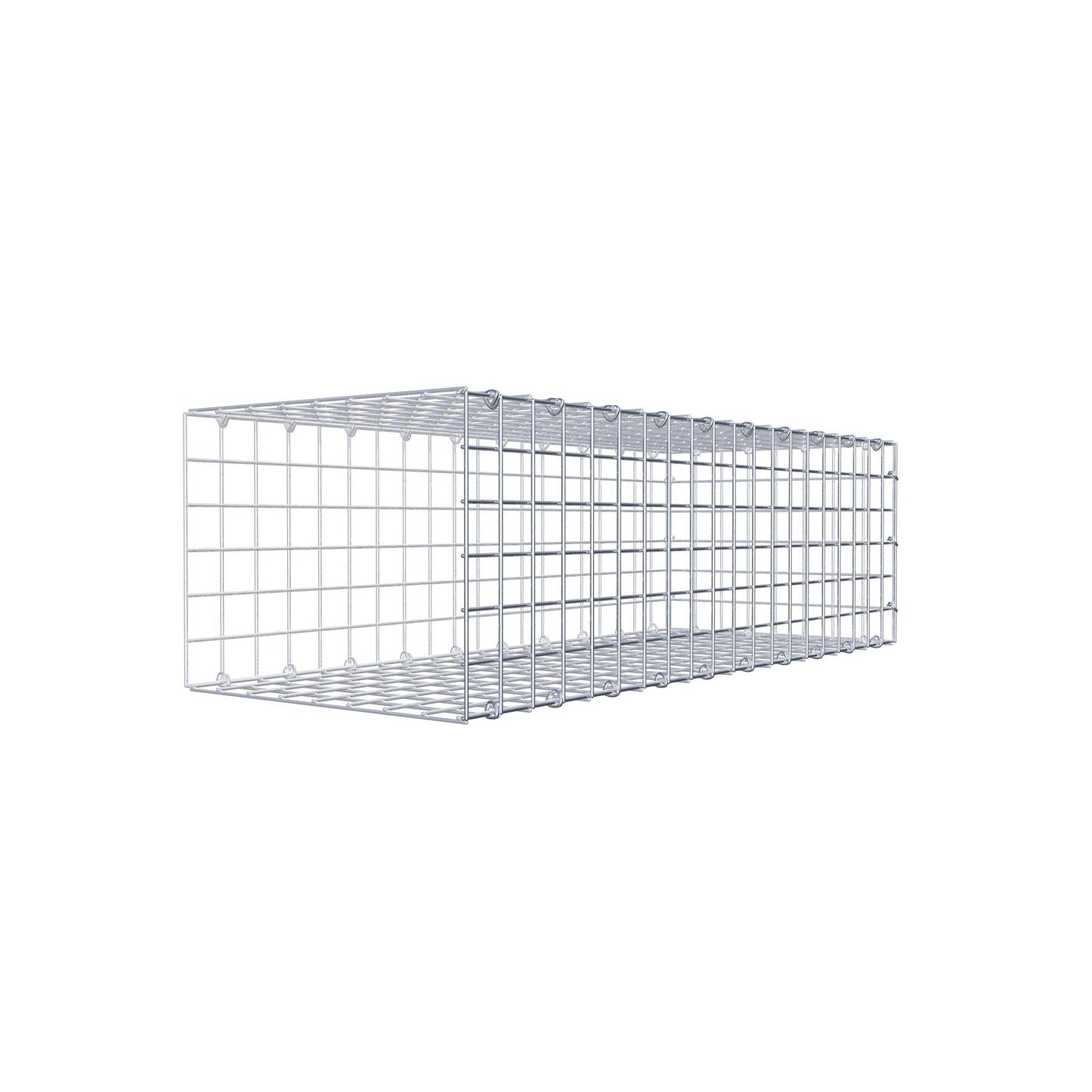 Typ 2 påbyggnadsgabion 100 cm x 30 cm x 40 cm (L x H x D), maskstorlek 5 cm x 5 cm, C-ring