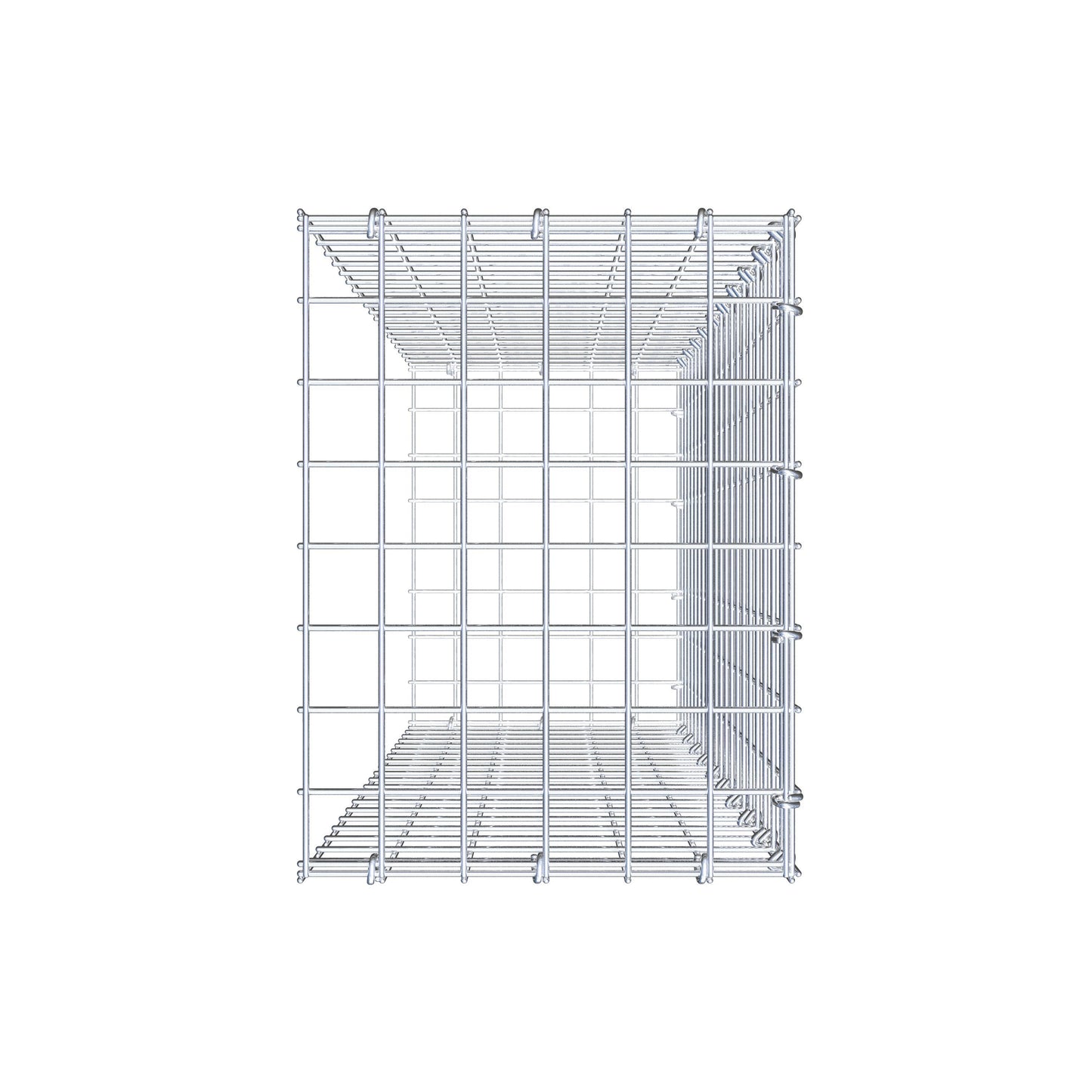 Typ 2 påbyggnadsgabion 100 cm x 30 cm x 40 cm (L x H x D), maskstorlek 5 cm x 5 cm, C-ring