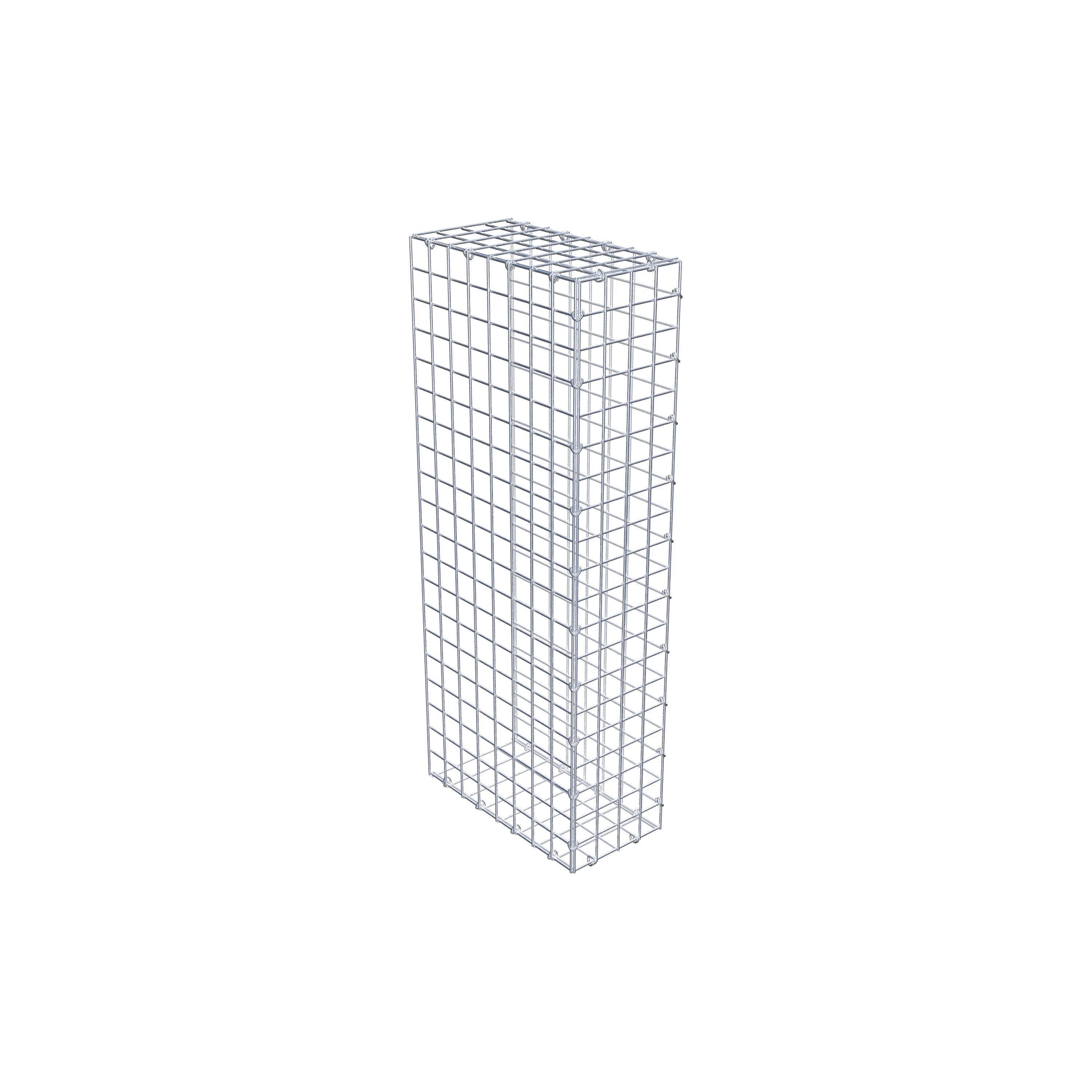 Typ 2 påbyggnadsgabion 100 cm x 40 cm x 20 cm (L x H x D), maskstorlek 5 cm x 5 cm, C-ring
