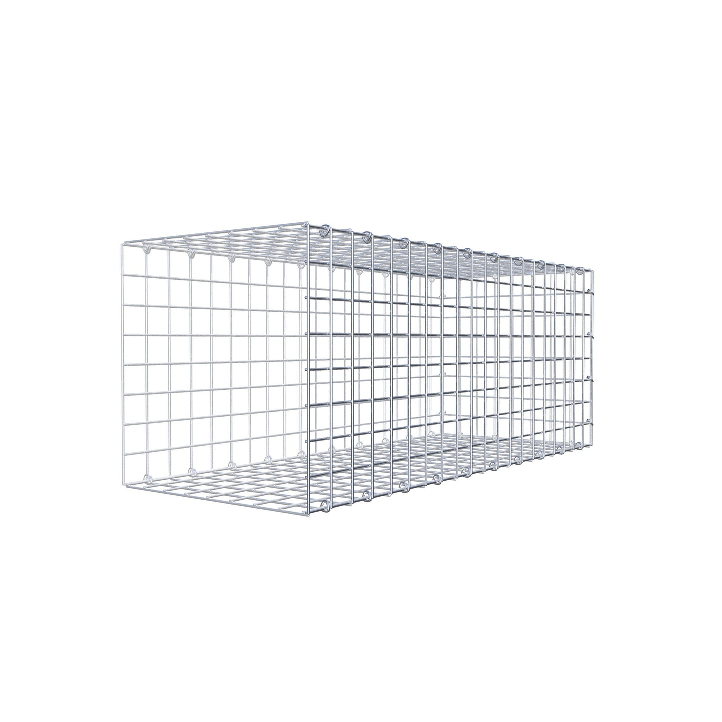 Typ 2 påbyggnadsgabion 100 cm x 40 cm x 40 cm (L x H x D), maskstorlek 5 cm x 5 cm, C-ring