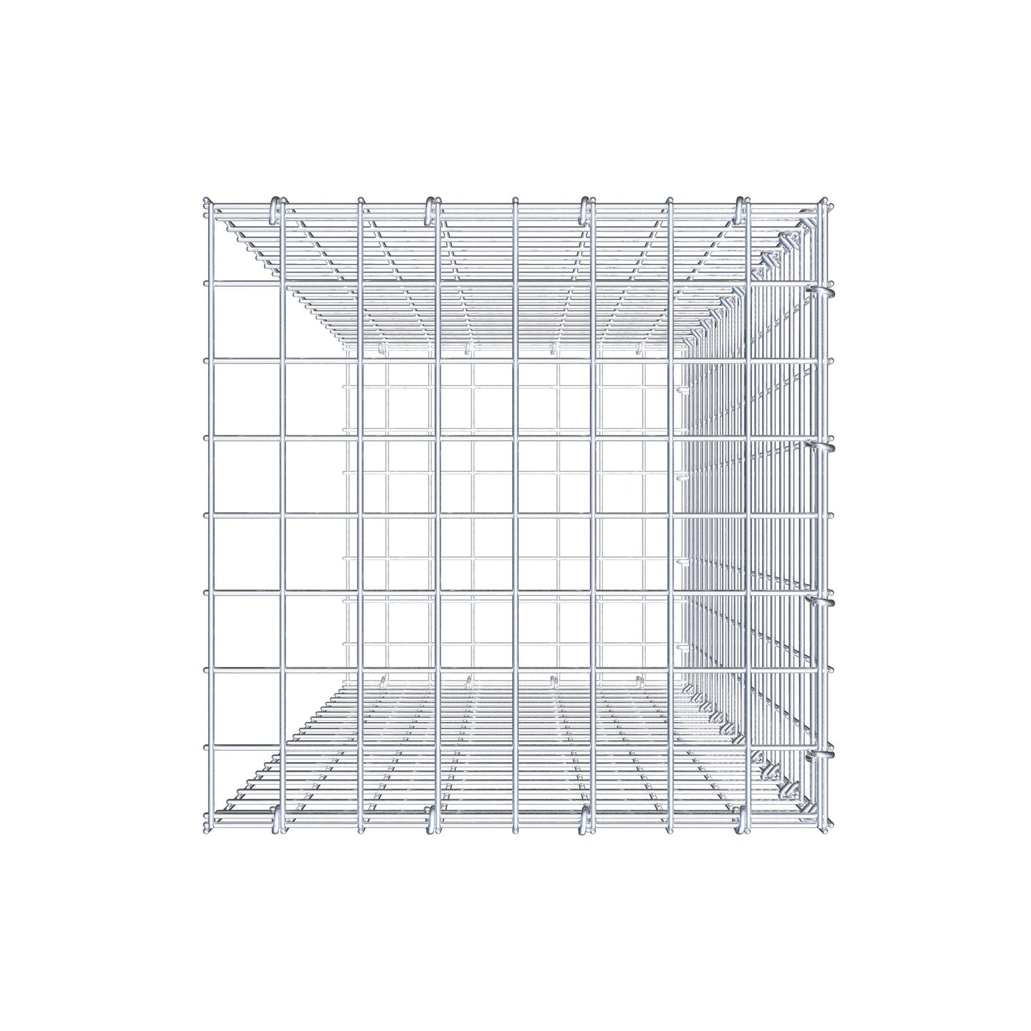 Typ 2 påbyggnadsgabion 100 cm x 40 cm x 40 cm (L x H x D), maskstorlek 5 cm x 5 cm, C-ring