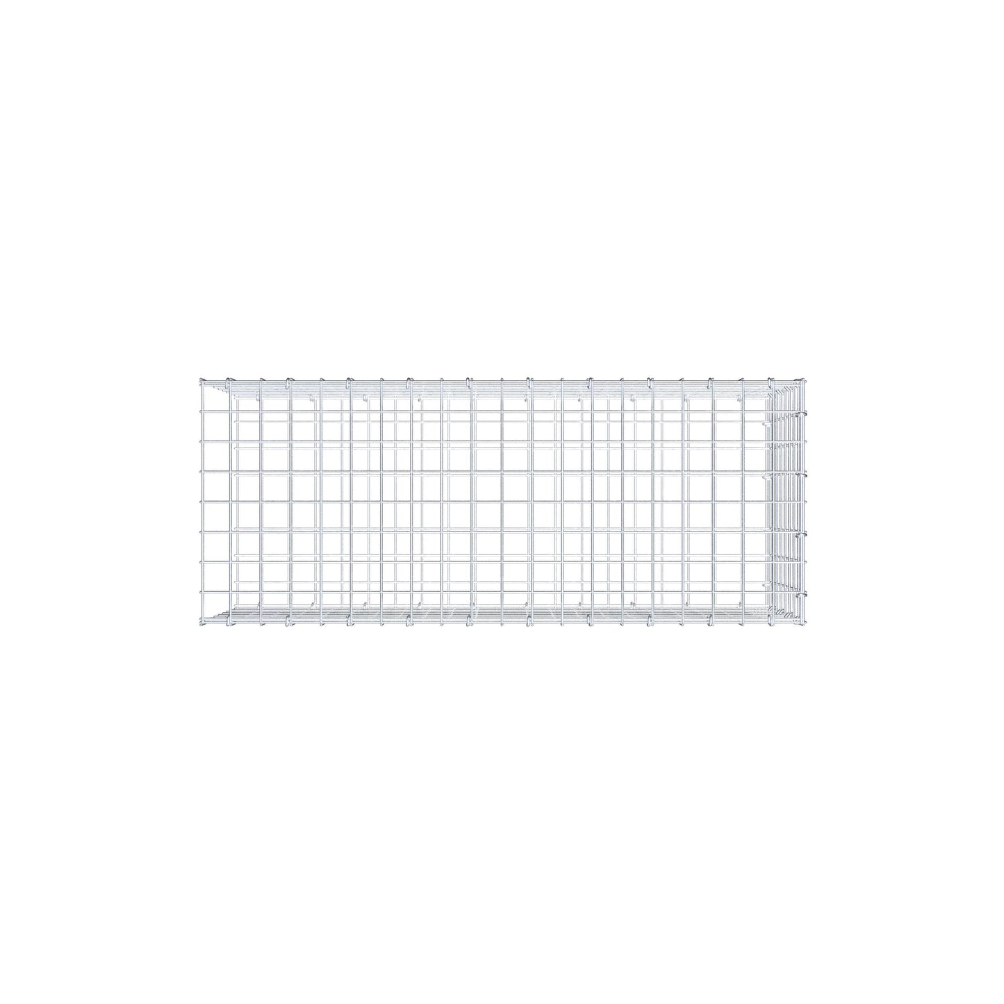 Typ 2 påbyggnadsgabion 100 cm x 40 cm x 40 cm (L x H x D), maskstorlek 5 cm x 5 cm, C-ring