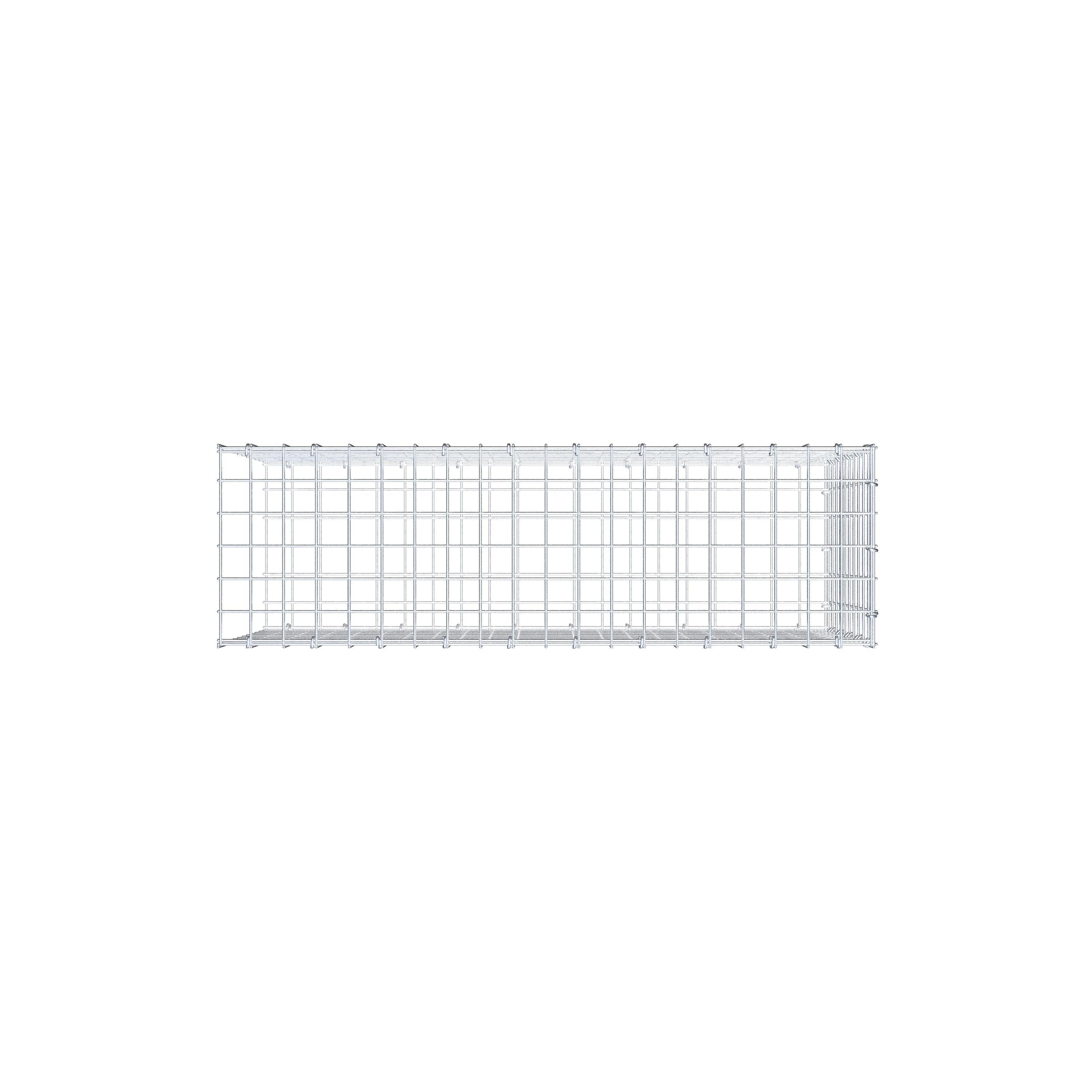 Monteret gabion type 2 100 cm x 50 cm x 30 cm (L x H x D), maskestørrelse 5 cm x 5 cm, C-ring