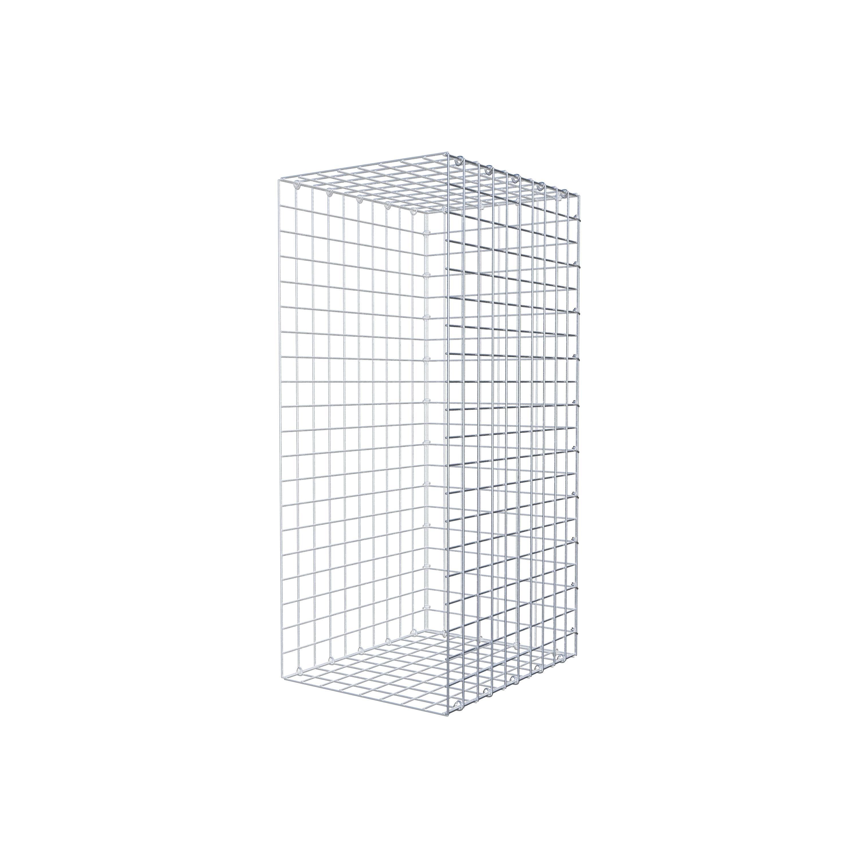 Typ 2 påbyggnadsgabion 100 cm x 50 cm x 40 cm (L x H x D), maskstorlek 5 cm x 5 cm, C-ring