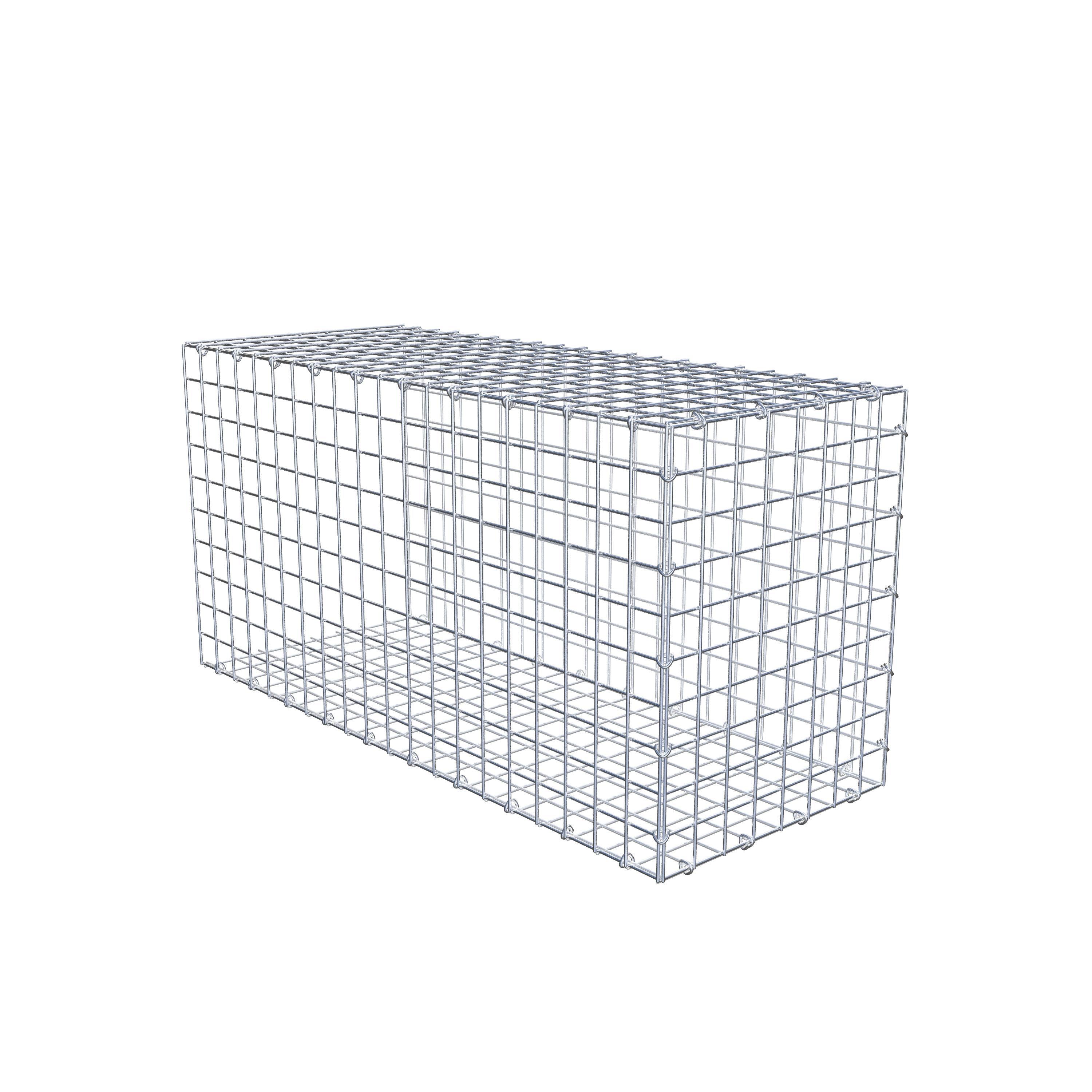 Typ 2 påbyggnadsgabion 100 cm x 50 cm x 40 cm (L x H x D), maskstorlek 5 cm x 5 cm, C-ring