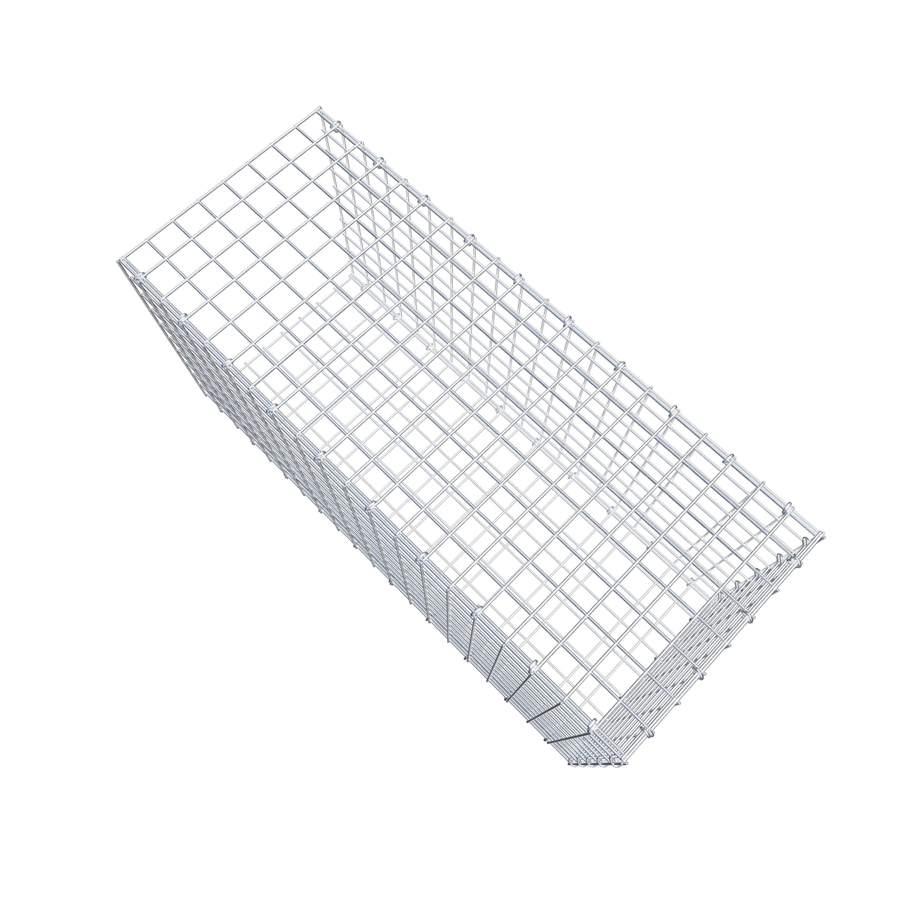 Typ 2 påbyggnadsgabion 100 cm x 50 cm x 40 cm (L x H x D), maskstorlek 5 cm x 5 cm, C-ring