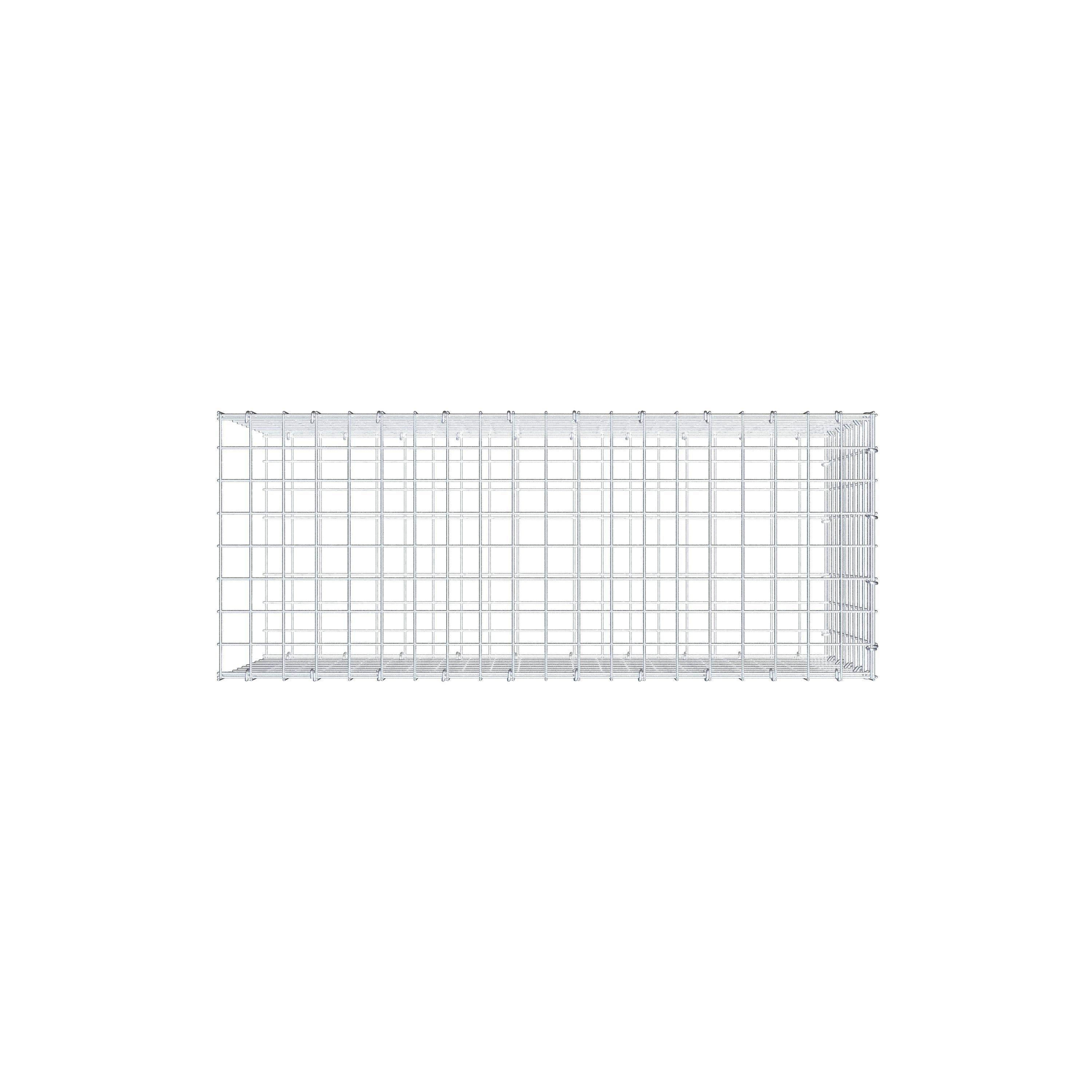 Typ 2 påbyggnadsgabion 100 cm x 50 cm x 40 cm (L x H x D), maskstorlek 5 cm x 5 cm, C-ring