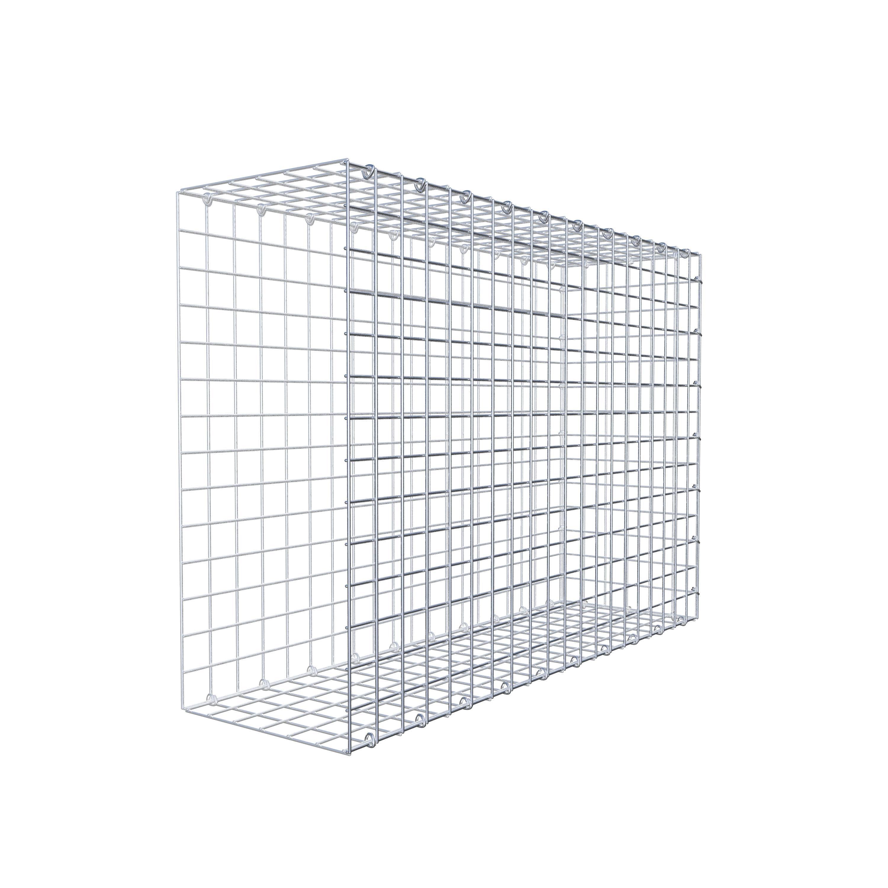 Typ 2 påbyggnadsgabion 100 cm x 70 cm x 30 cm (L x H x D), maskstorlek 5 cm x 5 cm, C-ring