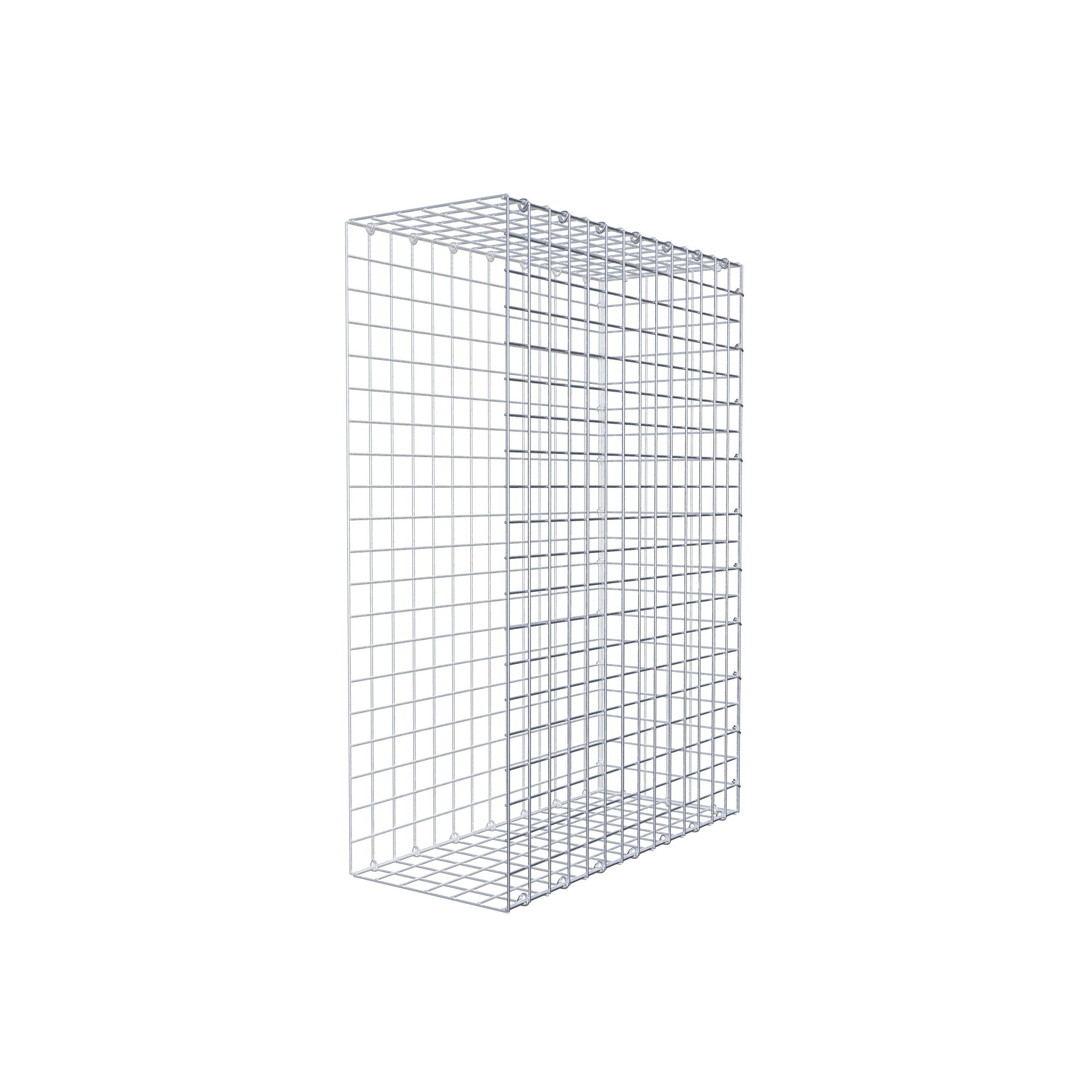 Typ 2 påbyggnadsgabion 100 cm x 70 cm x 30 cm (L x H x D), maskstorlek 5 cm x 5 cm, C-ring