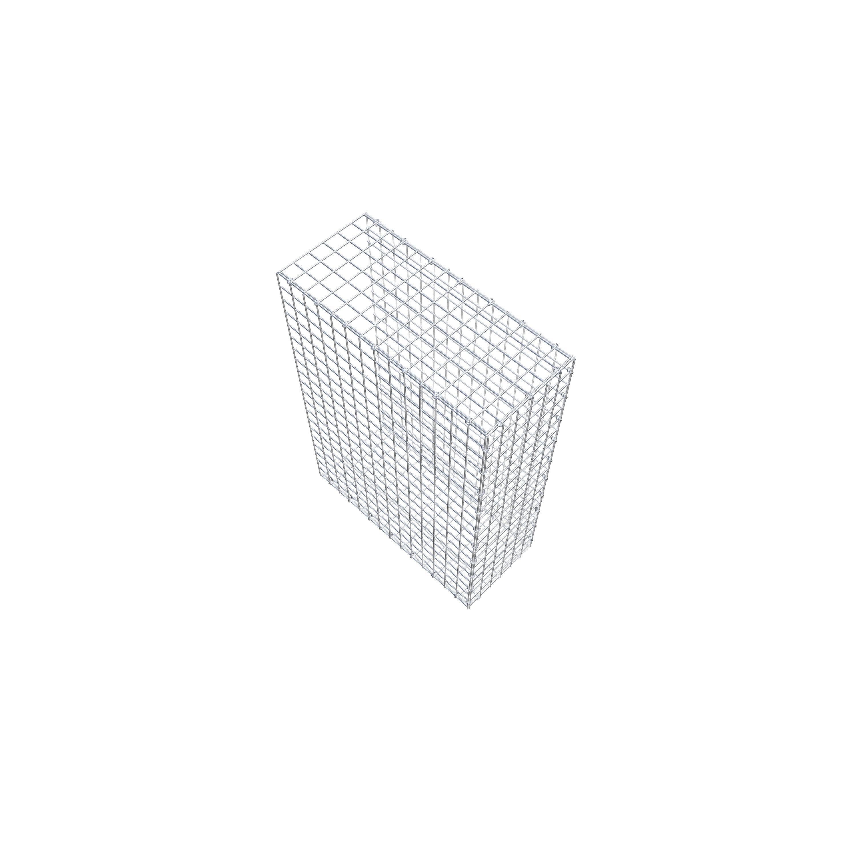 Typ 2 påbyggnadsgabion 100 cm x 70 cm x 30 cm (L x H x D), maskstorlek 5 cm x 5 cm, C-ring