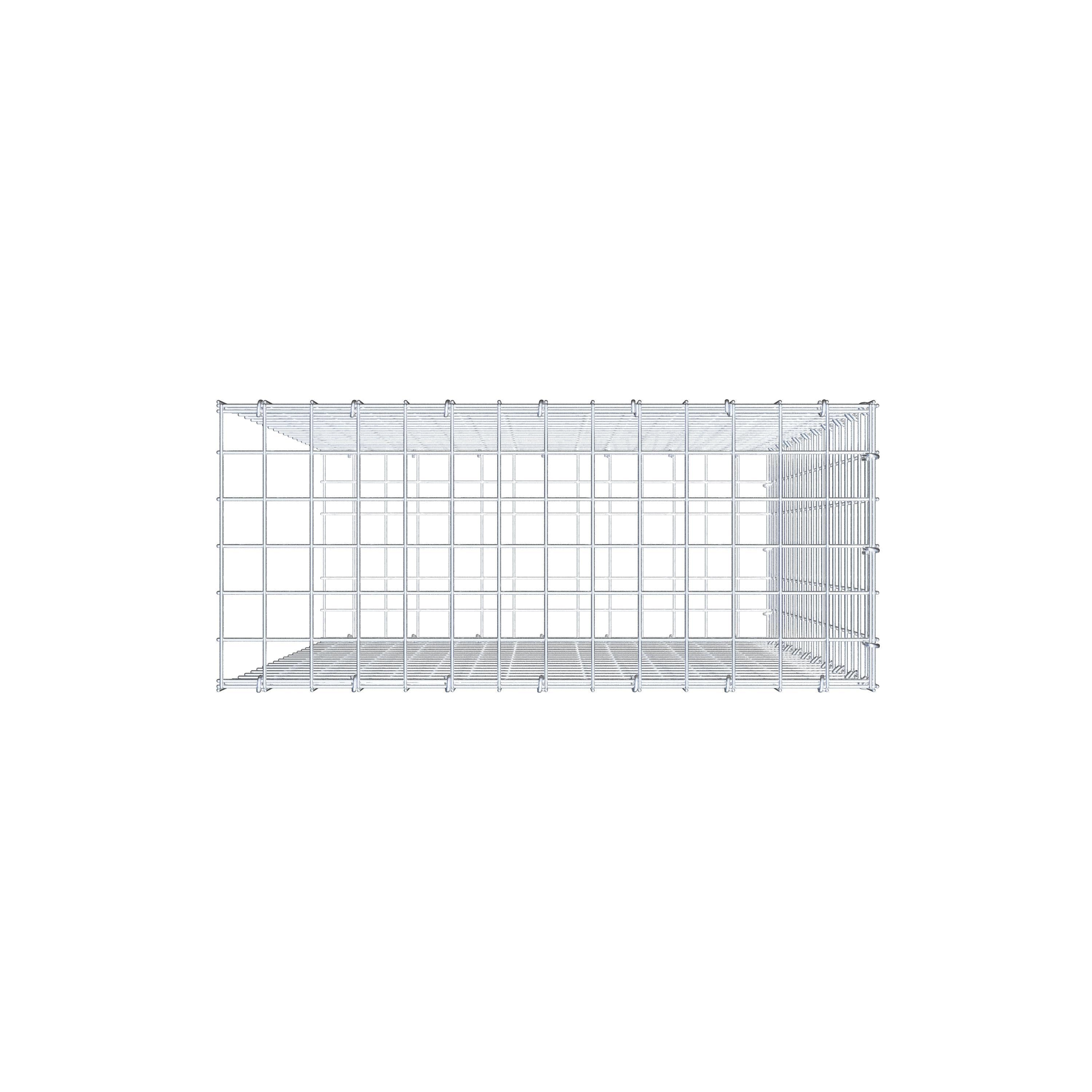 Mounted gabion type 2 100 cm x 70 cm x 30 cm (L x H x D), mesh size 5 cm x 5 cm, C-ring