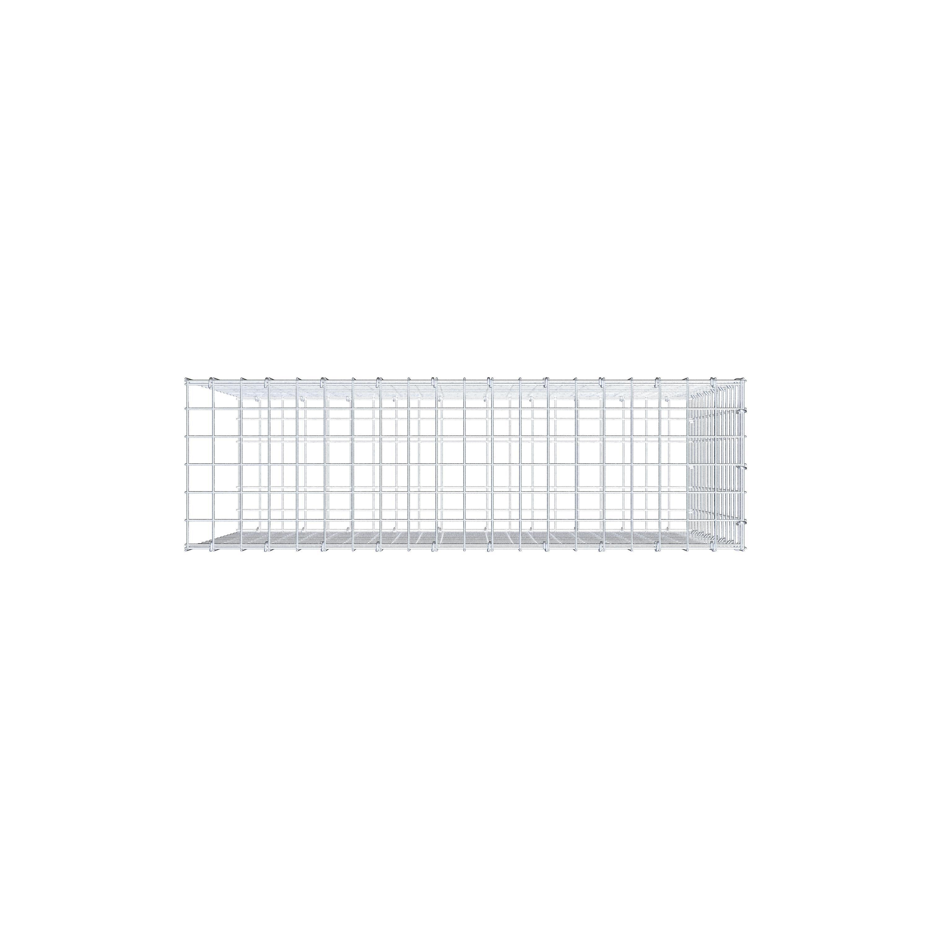 Typ 2 påbyggnadsgabion 100 cm x 70 cm x 30 cm (L x H x D), maskstorlek 5 cm x 5 cm, C-ring