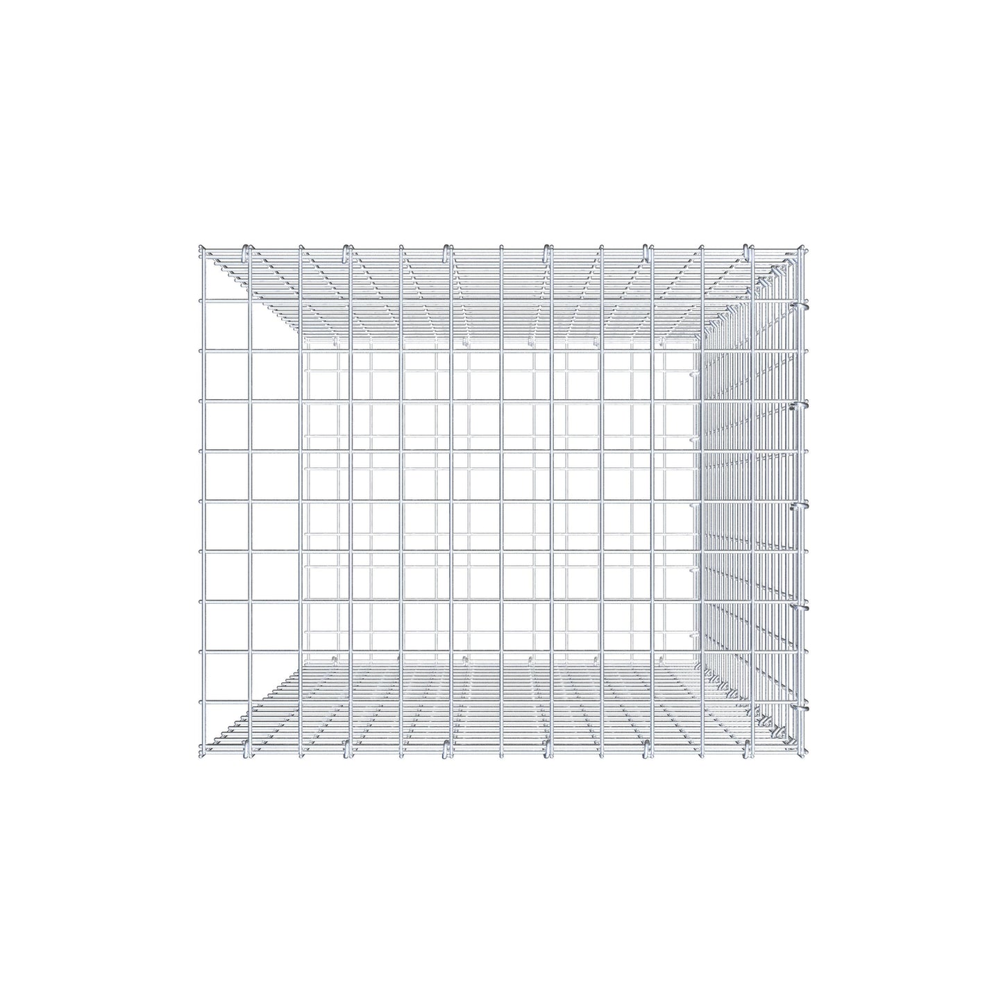 Mounted gabion type 2 100 cm x 60 cm x 50 cm (L x H x D), mesh size 5 cm x 5 cm, C-ring