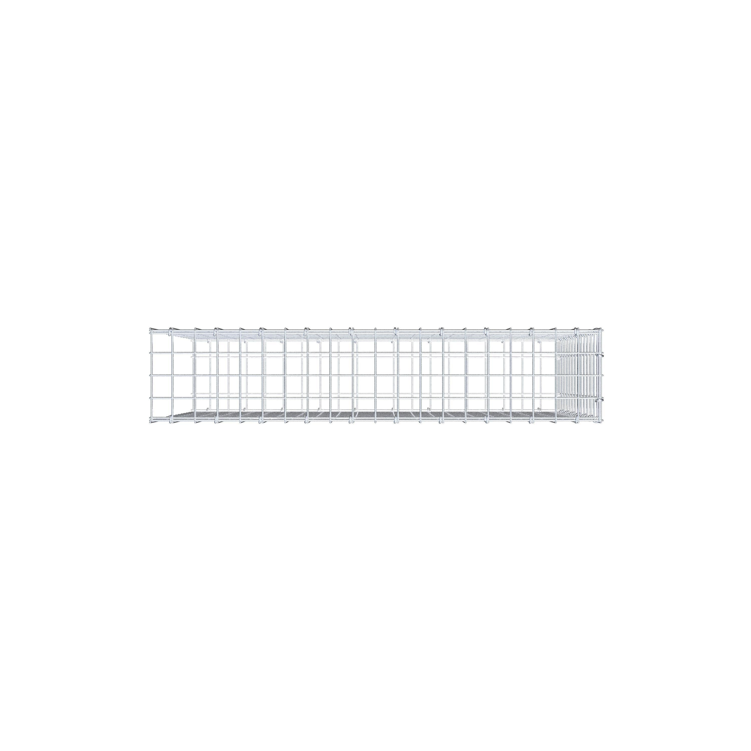 Typ 2 påbyggnadsgabion 100 cm x 70 cm x 20 cm (L x H x D), maskstorlek 5 cm x 5 cm, C-ring