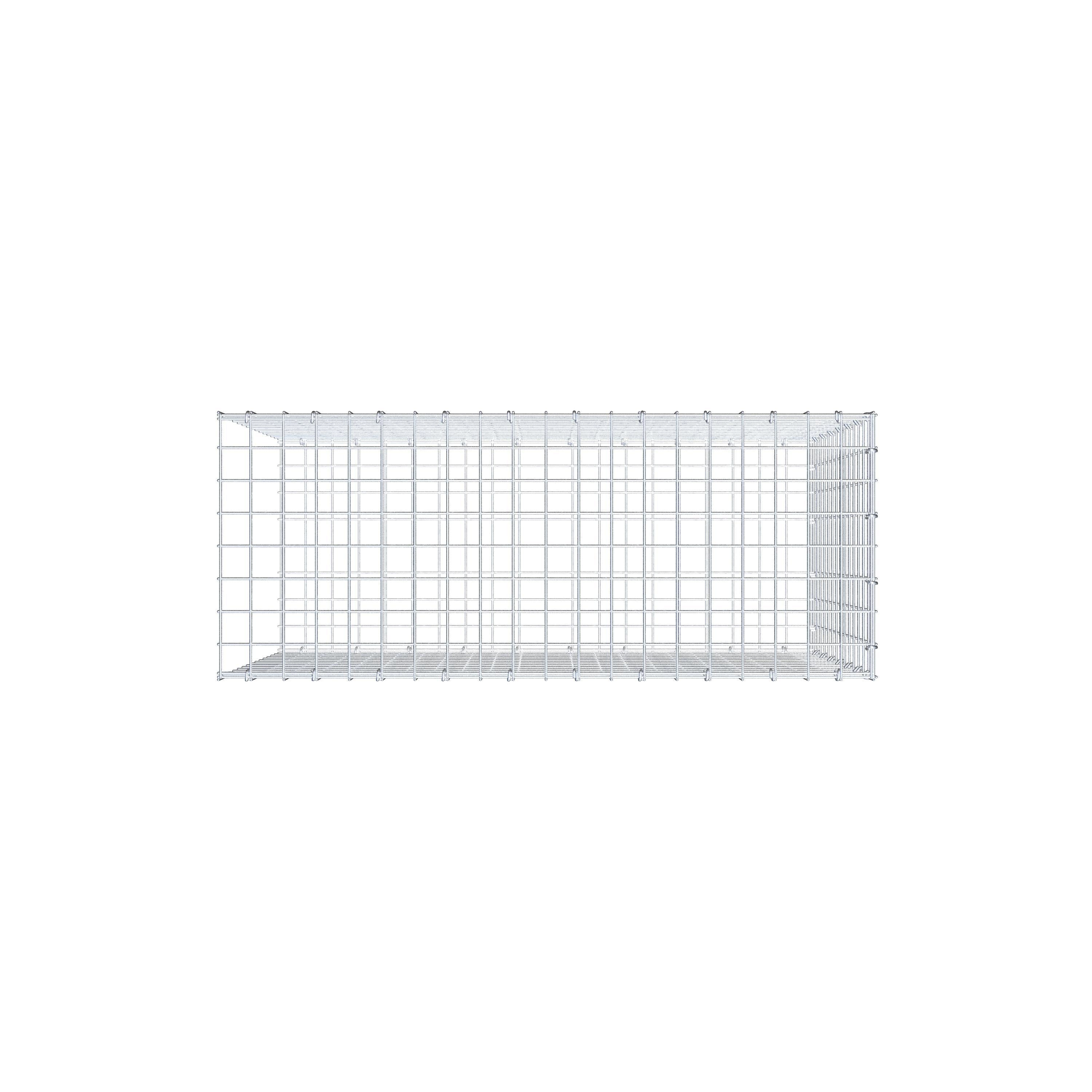 Monteret gabion type 2 100 cm x 70 cm x 40 cm (L x H x D), maskestørrelse 5 cm x 5 cm, C-ring