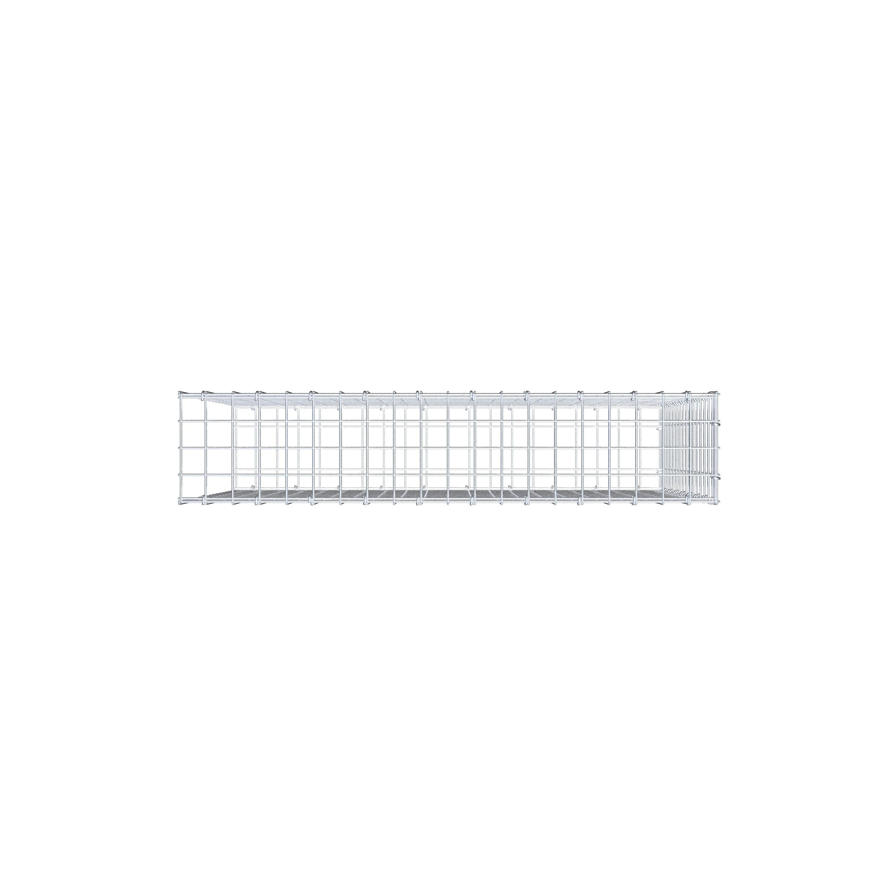 Typ 2 påbyggnadsgabion 100 cm x 80 cm x 20 cm (L x H x D), maskstorlek 5 cm x 5 cm, C-ring