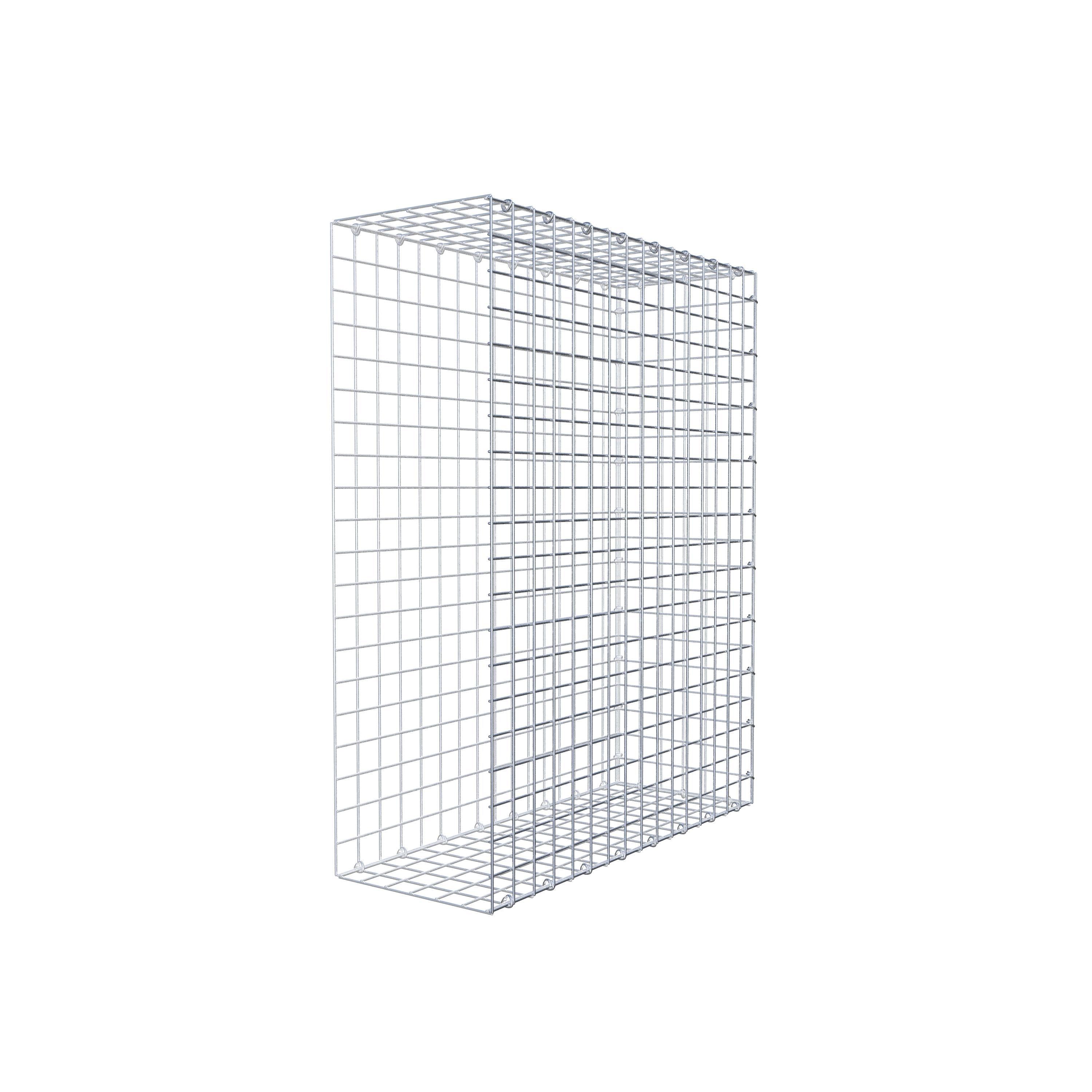 Monteret gabion type 2 100 cm x 80 cm x 30 cm (L x H x D), maskestørrelse 5 cm x 5 cm, C-ring