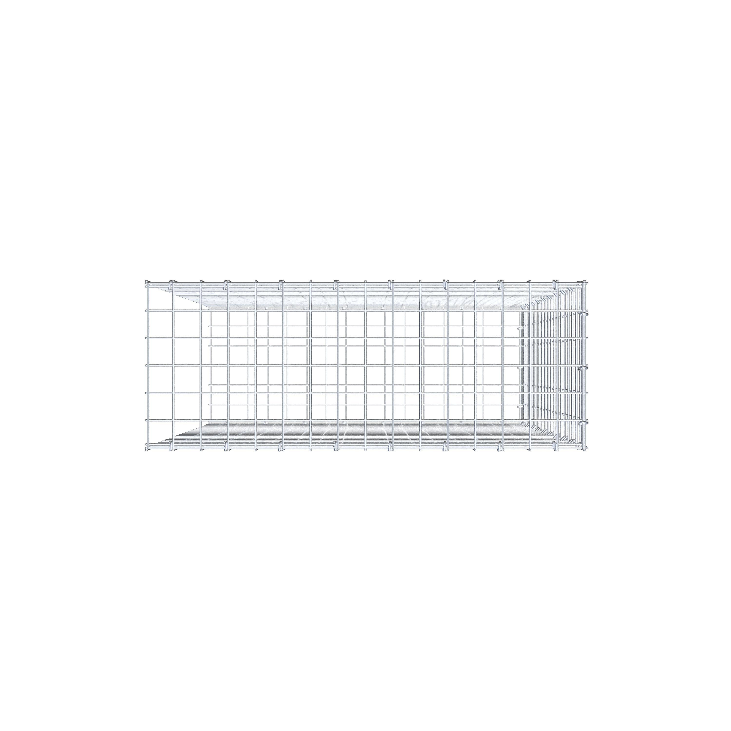 Monteret gabion type 2 100 cm x 80 cm x 30 cm (L x H x D), maskestørrelse 5 cm x 5 cm, C-ring