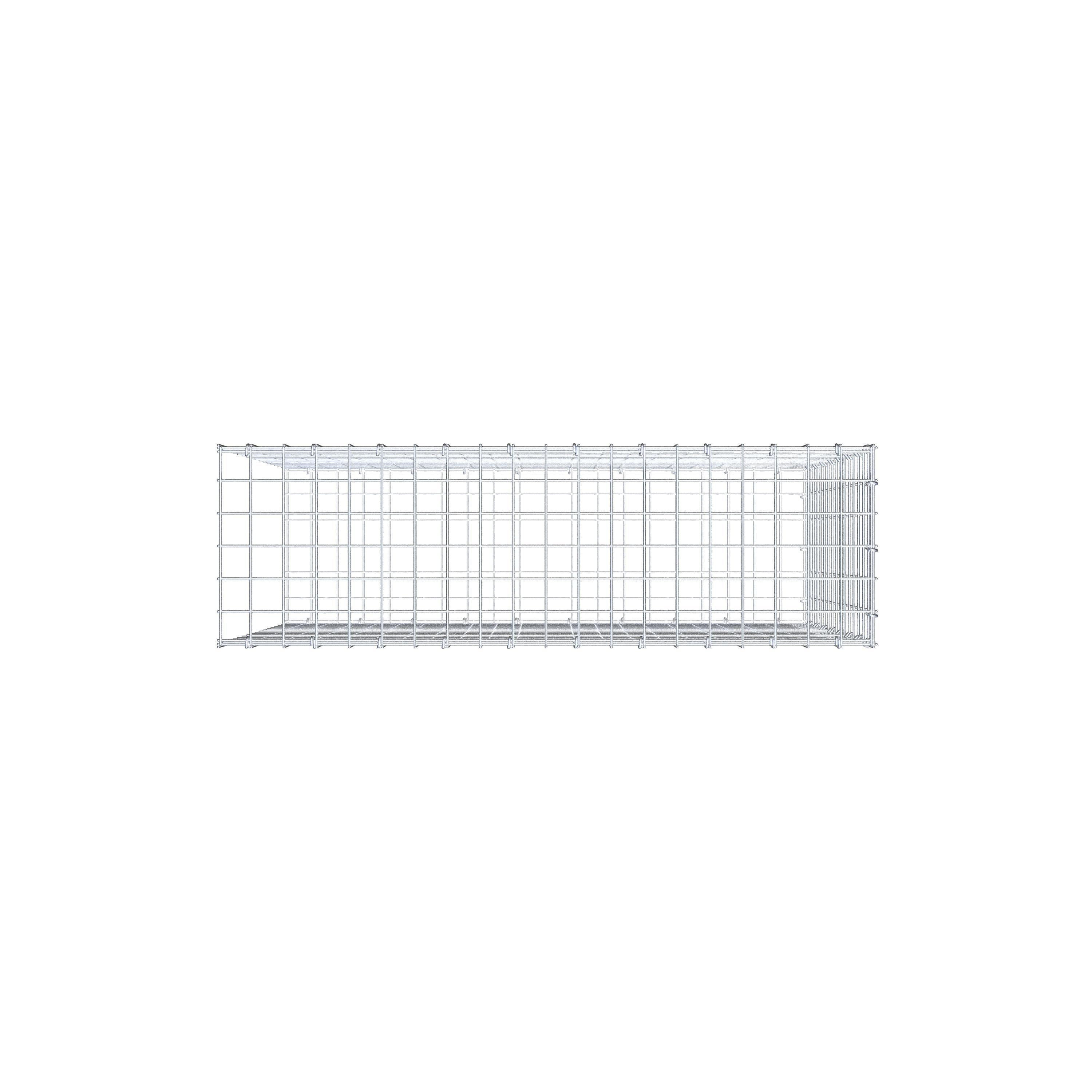 Bevestigbare schanskorf type 2 100 cm x 80 cm x 30 cm (L x H x D), maaswijdte 5 cm x 5 cm, C-ring