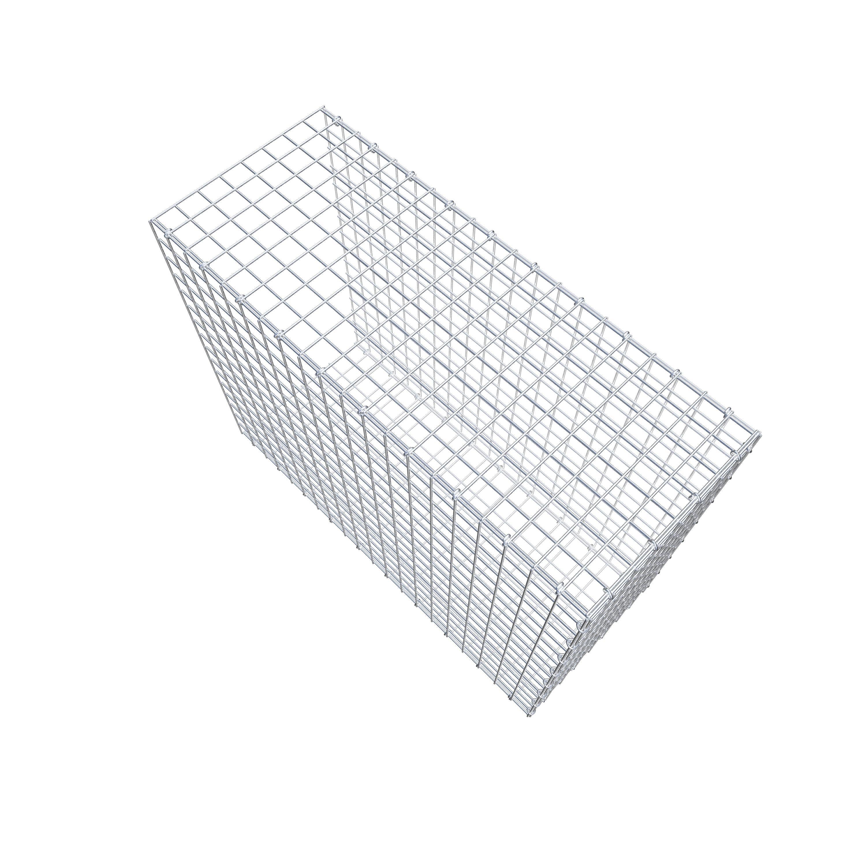 Monteret gabion type 2 100 cm x 80 cm x 40 cm (L x H x D), maskestørrelse 5 cm x 5 cm, C-ring