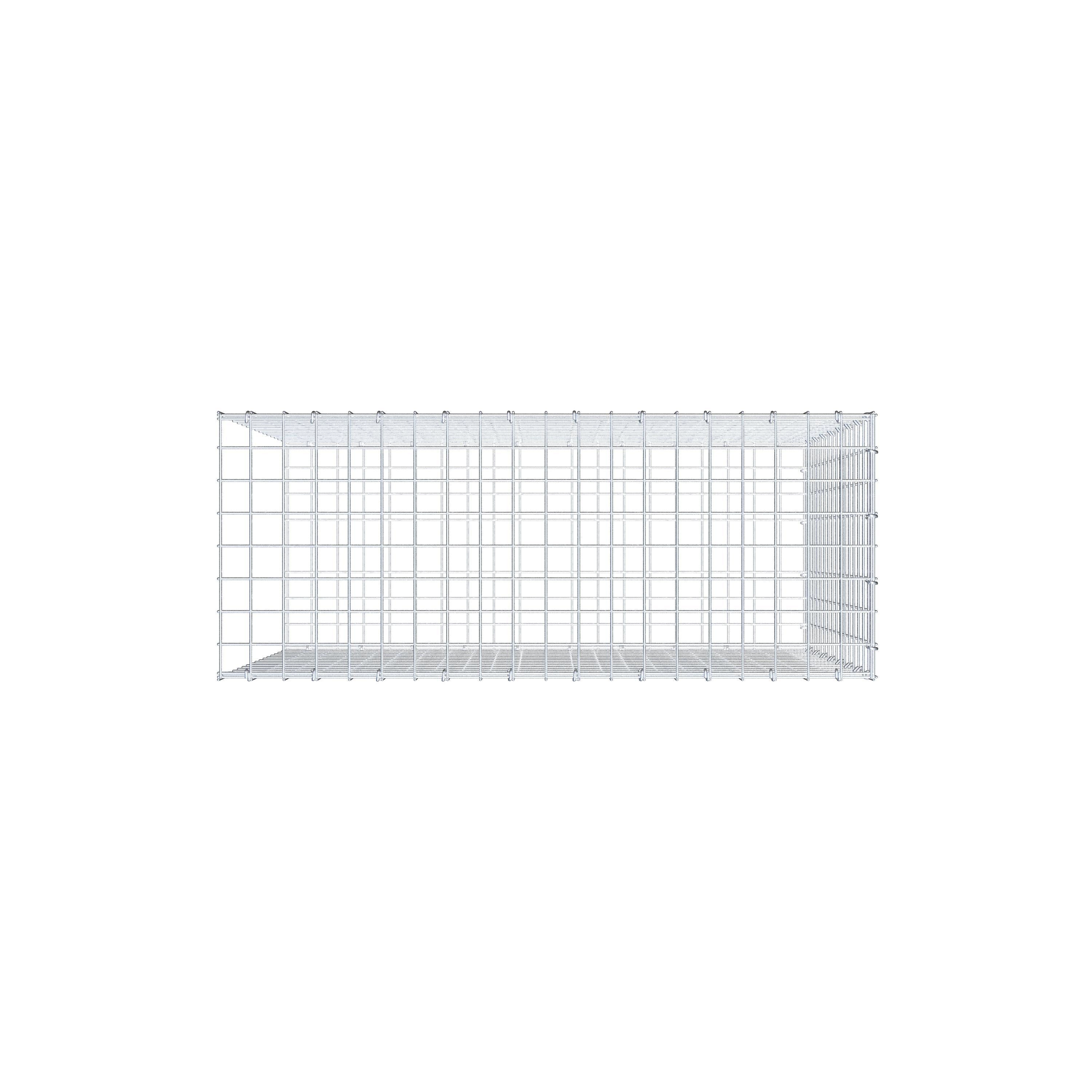 Monteret gabion type 2 100 cm x 80 cm x 40 cm (L x H x D), maskestørrelse 5 cm x 5 cm, C-ring