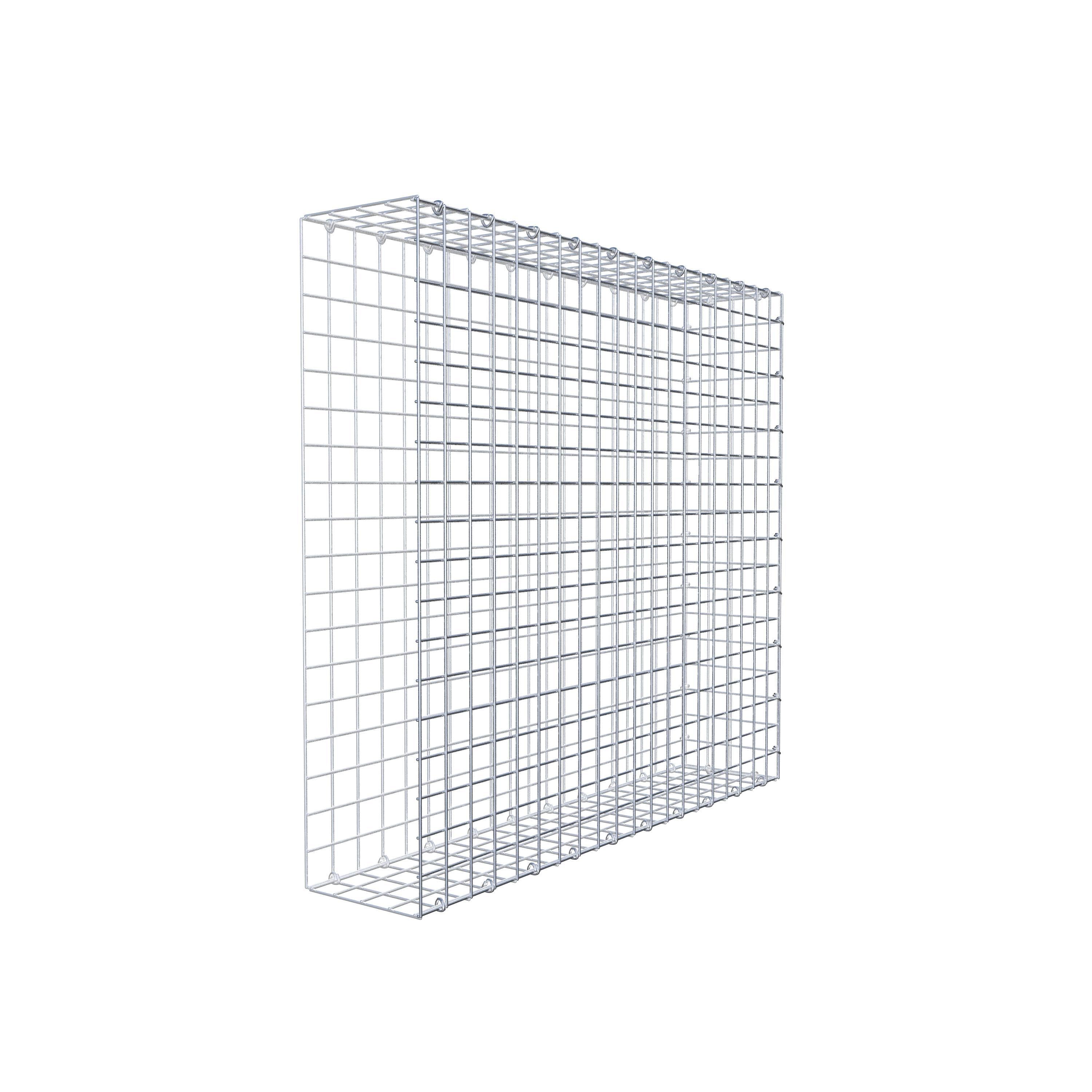 Monteret gabion type 2 100 cm x 90 cm x 20 cm (L x H x D), maskestørrelse 5 cm x 5 cm, C-ring