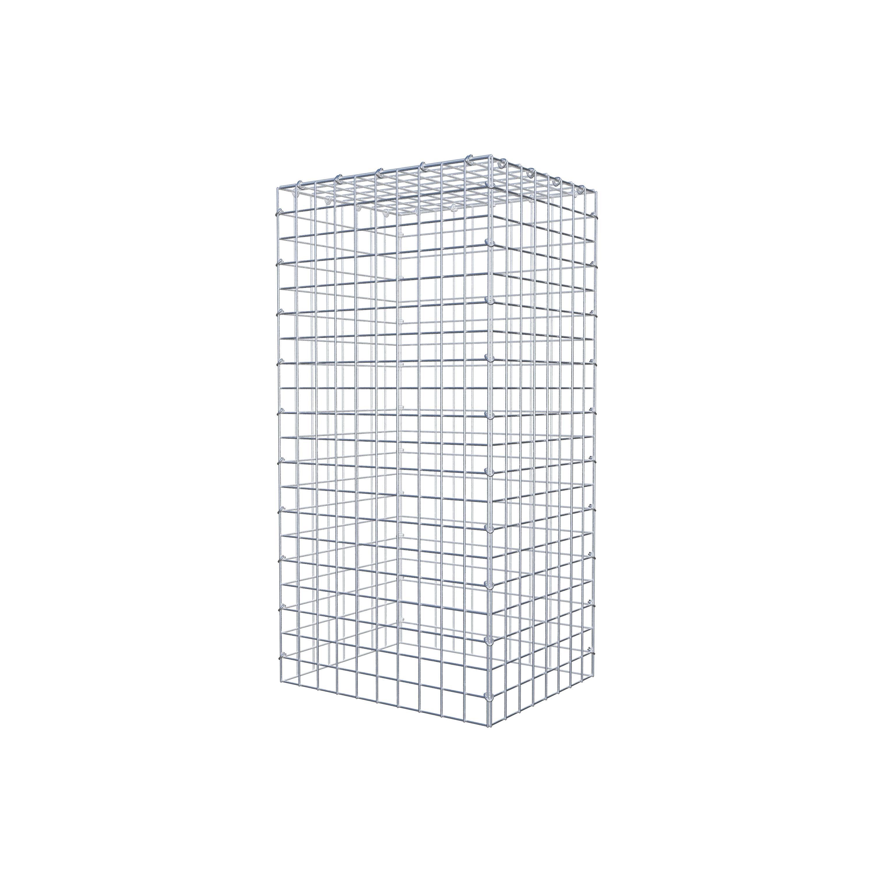 Typ 3 påbyggnadsgabion 100 cm x 40 cm x 50 cm (L x H x D), maskstorlek 5 cm x 5 cm, C-ring