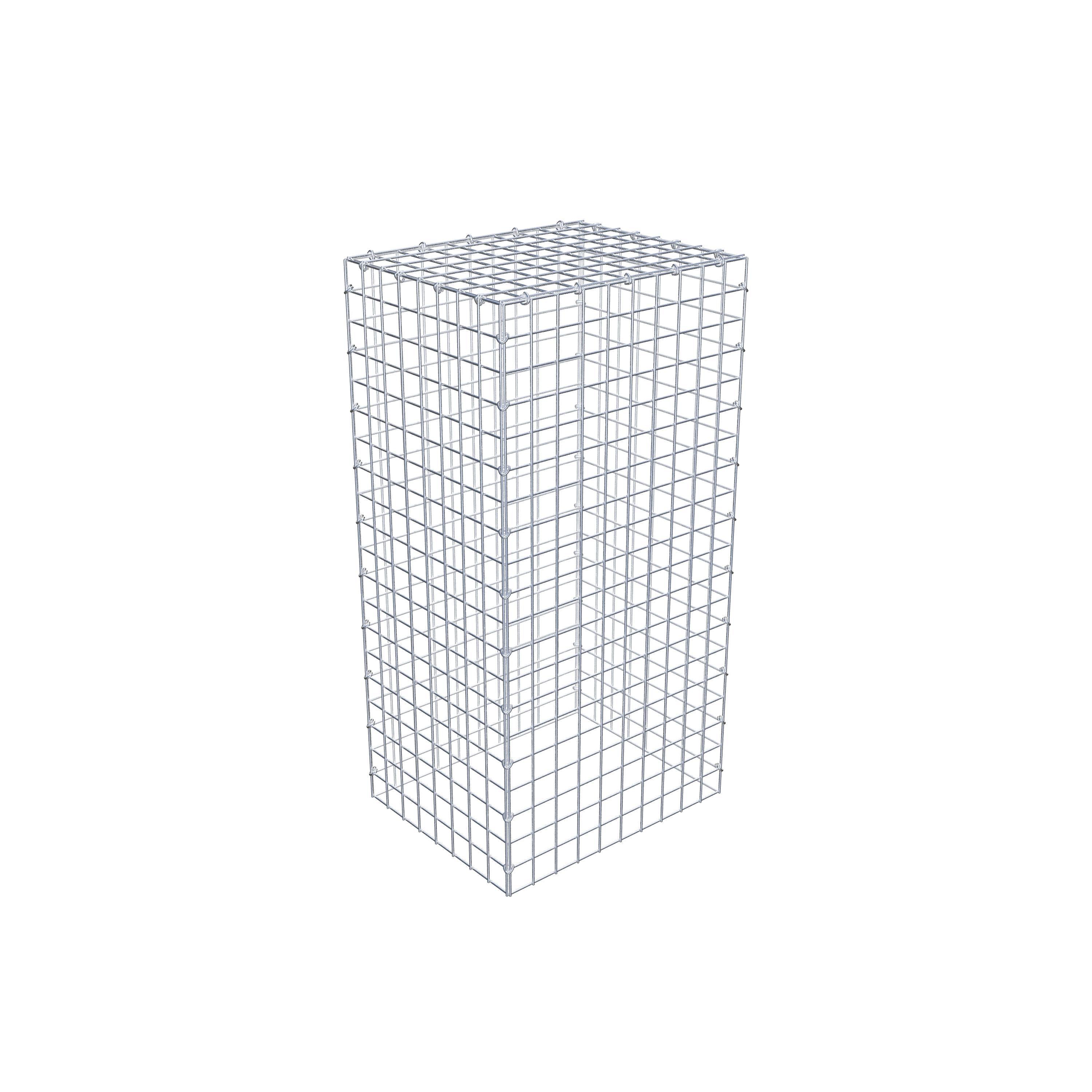 Typ 3 påbyggnadsgabion 100 cm x 40 cm x 50 cm (L x H x D), maskstorlek 5 cm x 5 cm, C-ring