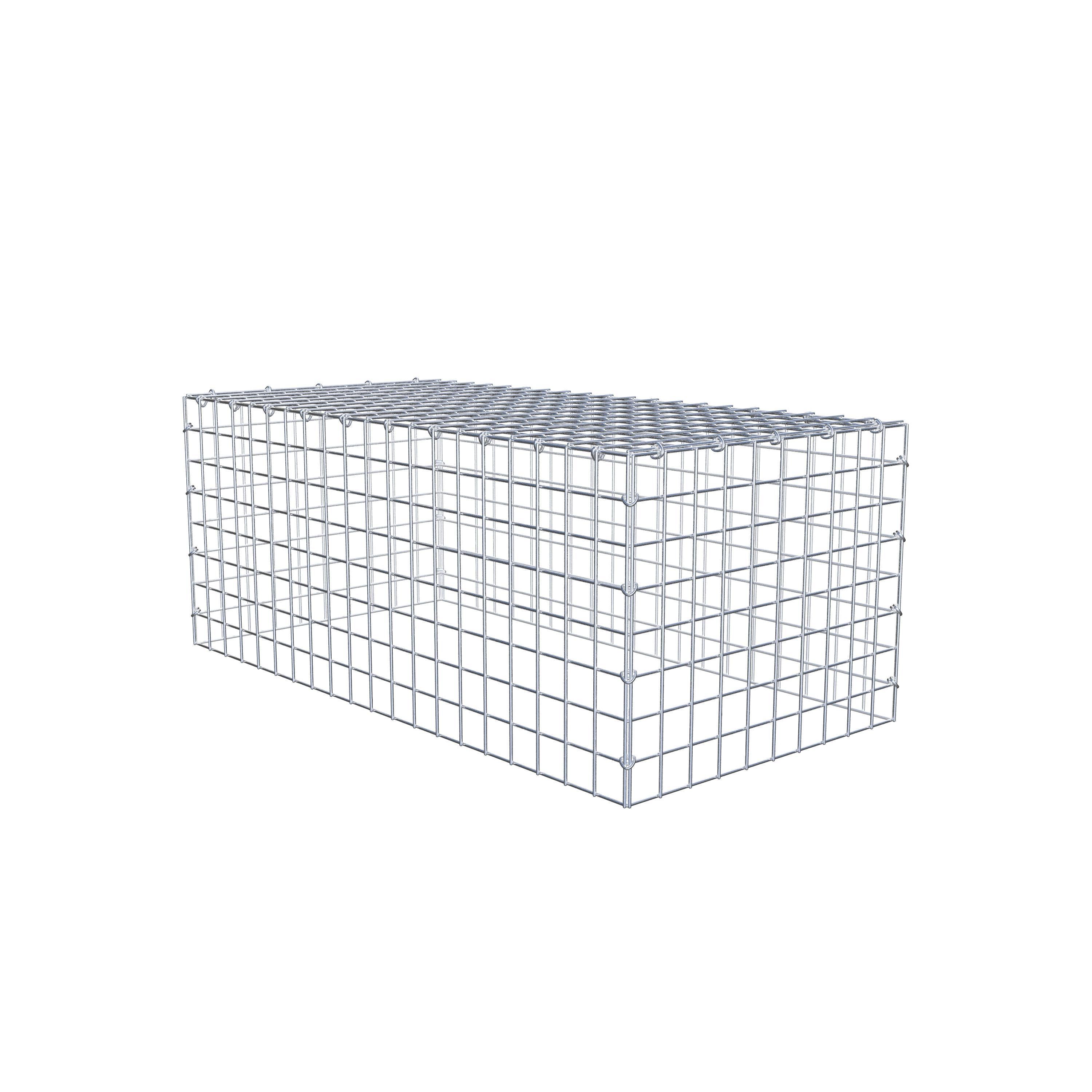 Typ 3 påbyggnadsgabion 100 cm x 40 cm x 50 cm (L x H x D), maskstorlek 5 cm x 5 cm, C-ring